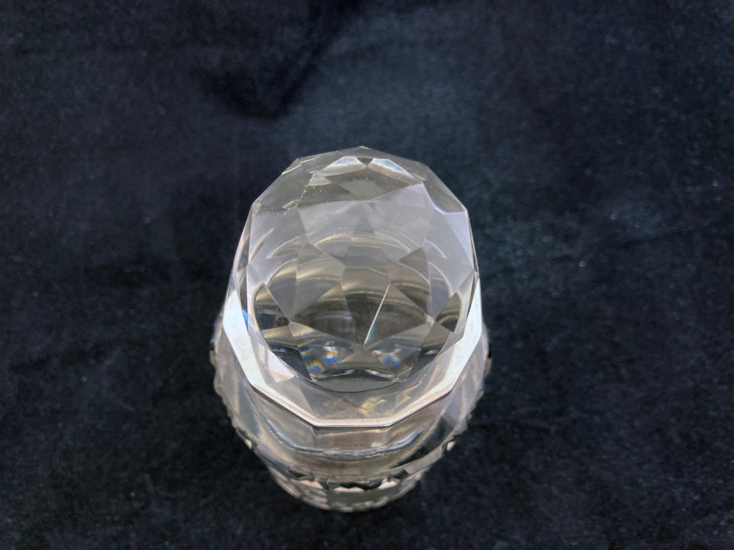 Antique silver and cut crystal smelling salts bottle