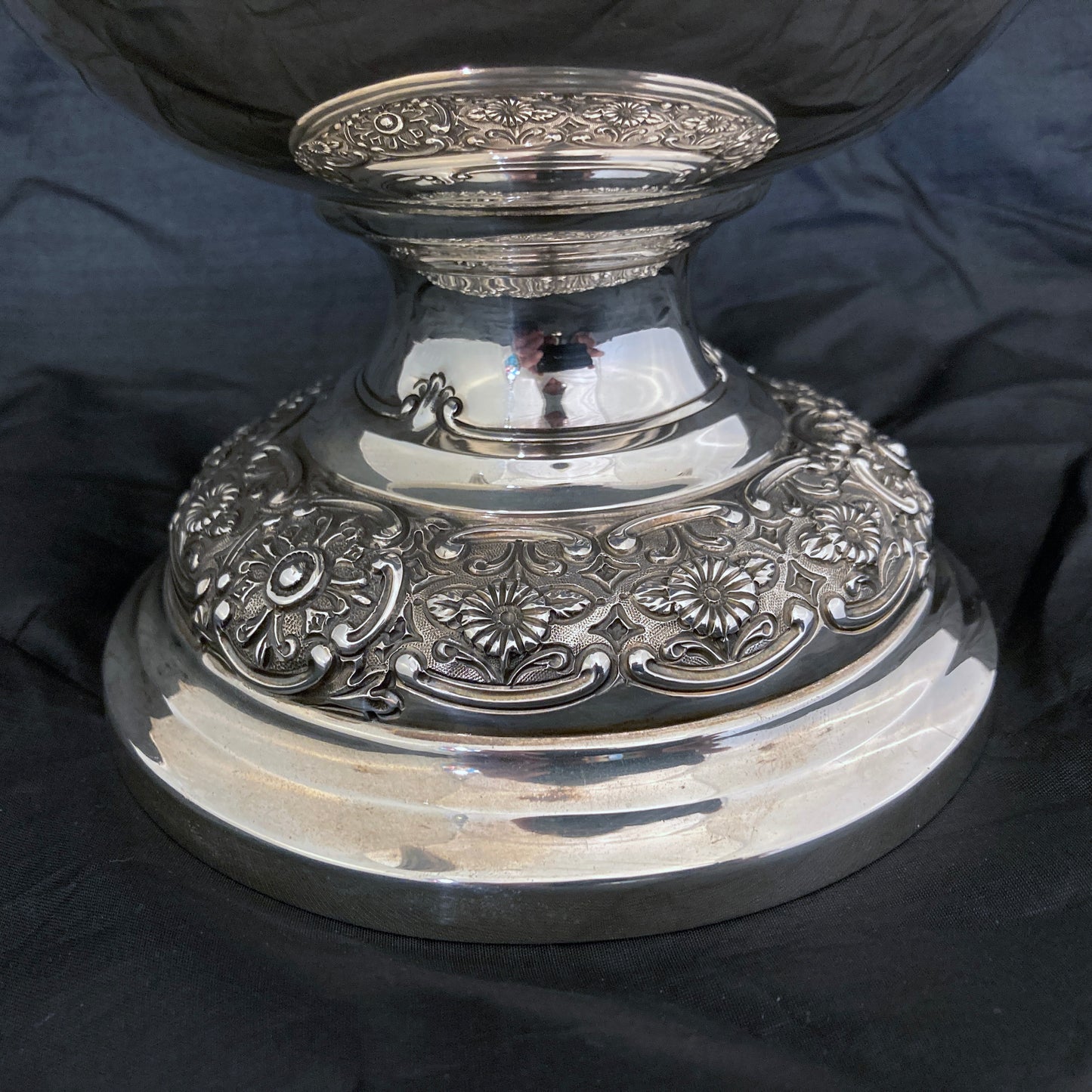Sterling silver three handle trophy cup by Hanksworth, Eyre & Co