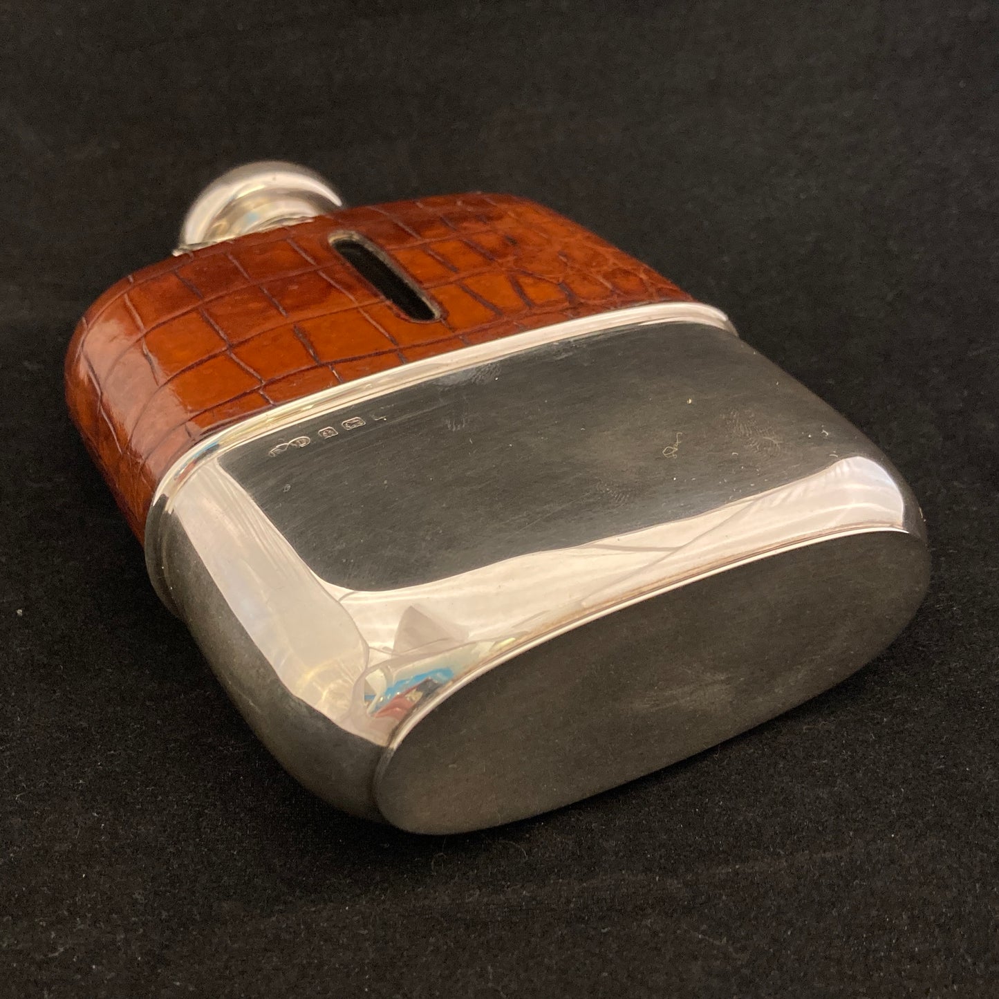 Sterling silver hip flask by Deakin & Francis LTD.