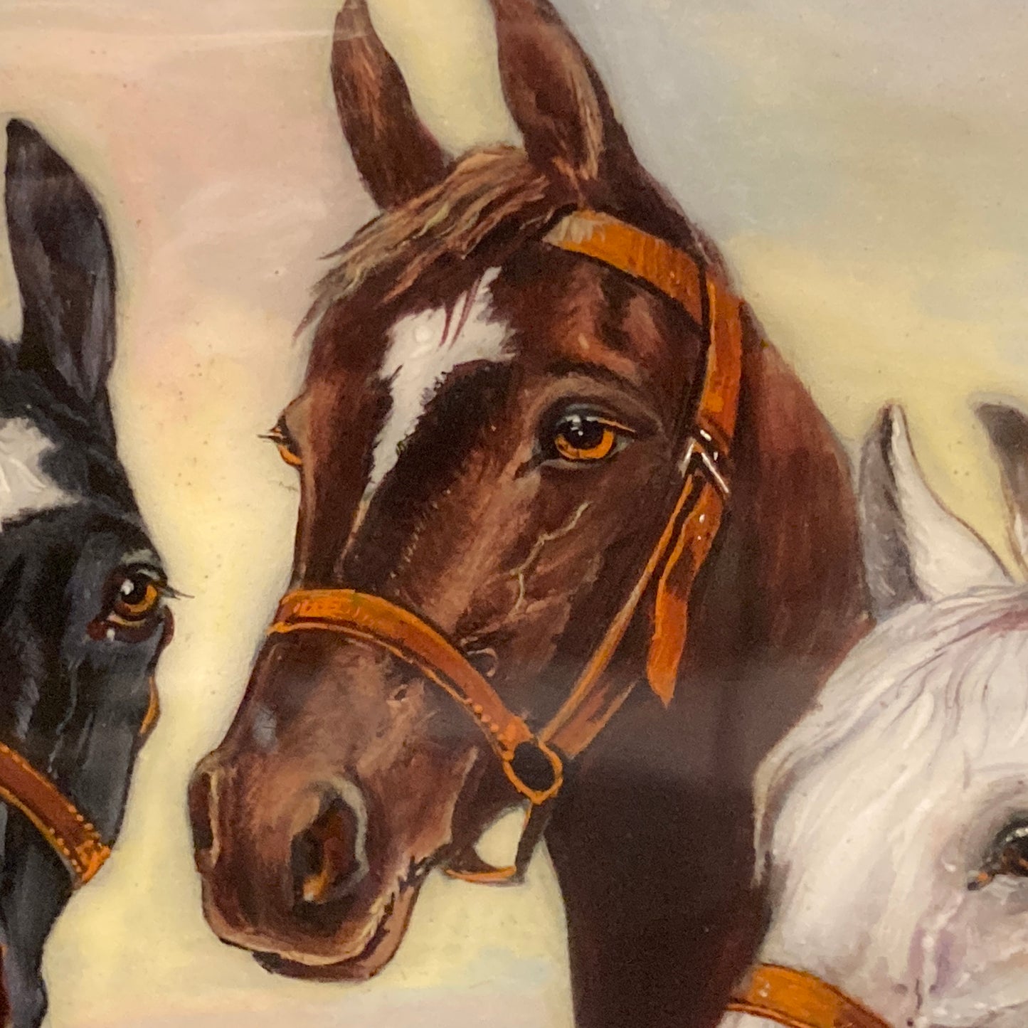 Stunning sterling silver and enamel cigarette case with thoroughbred horses