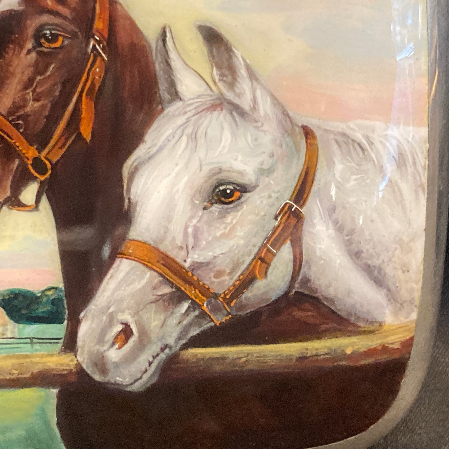 Stunning sterling silver and enamel cigarette case with thoroughbred horses