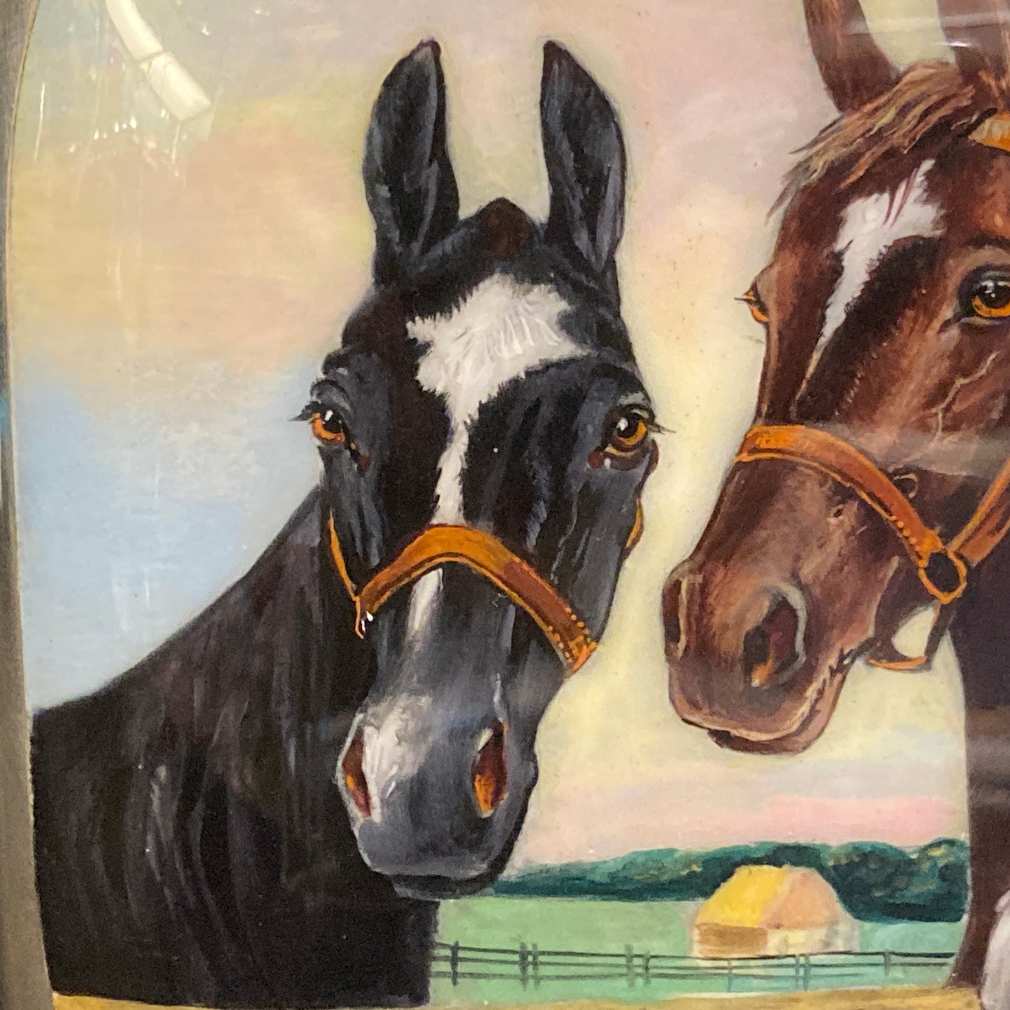 Stunning sterling silver and enamel cigarette case with thoroughbred horses
