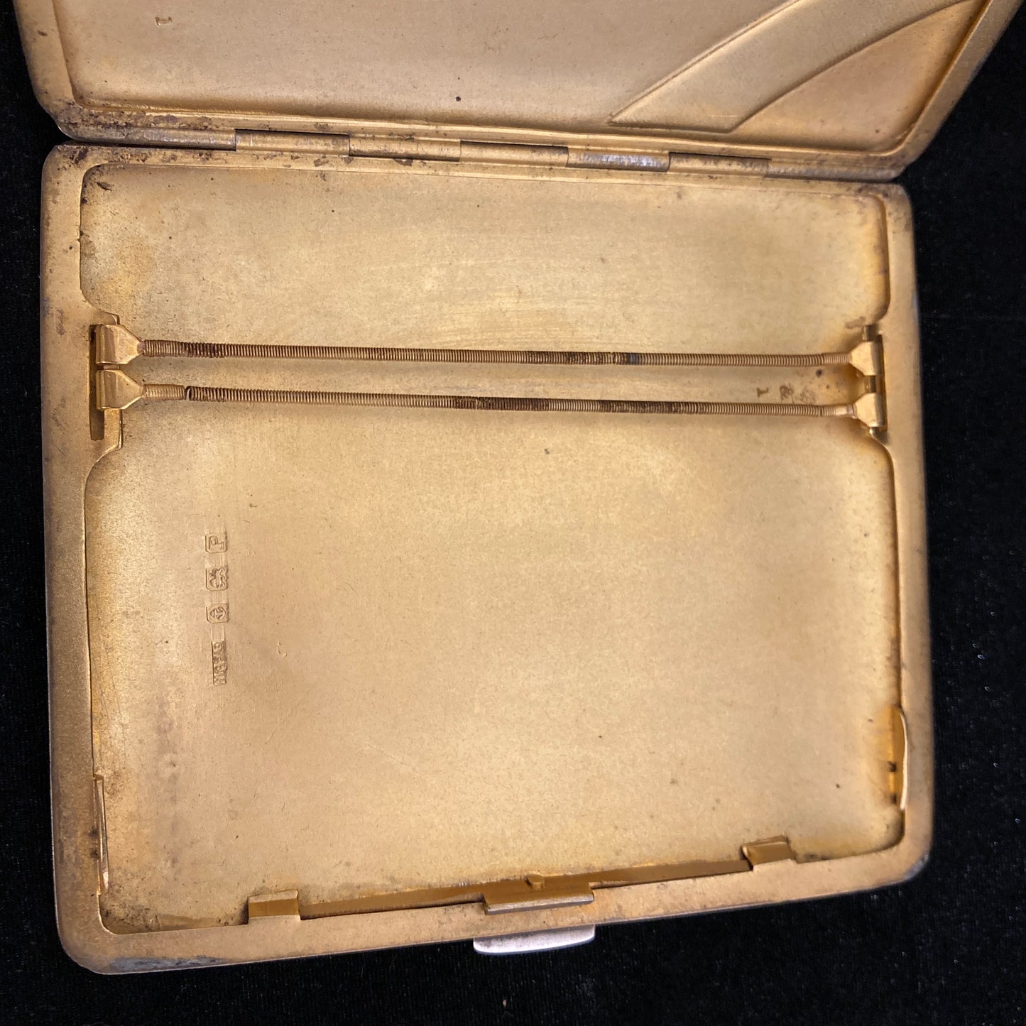 Antique sterling cigarette case with Royal Artillery enamels.