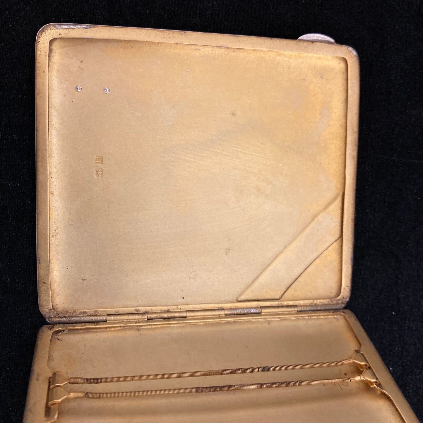 Antique sterling cigarette case with Royal Artillery enamels.