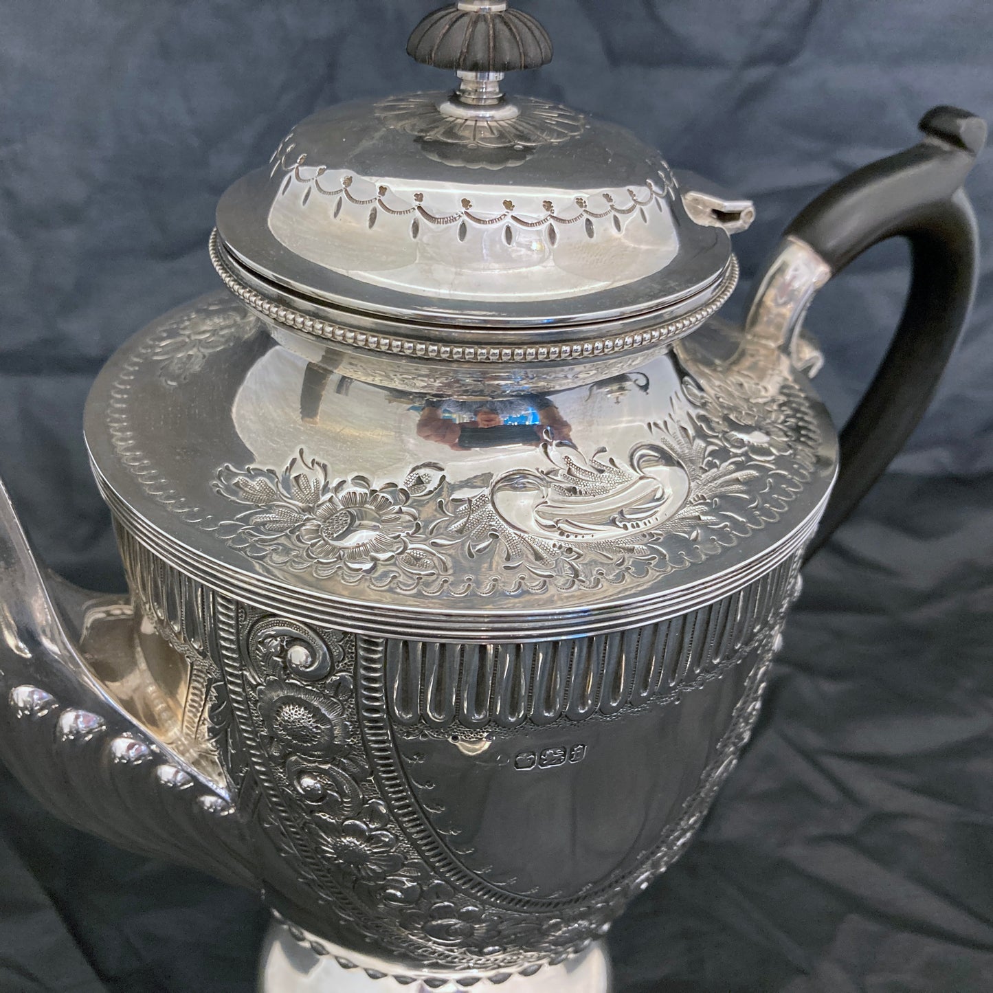 Quality sterling silver 4 piece tea coffee set by Hammond, Creake & Co