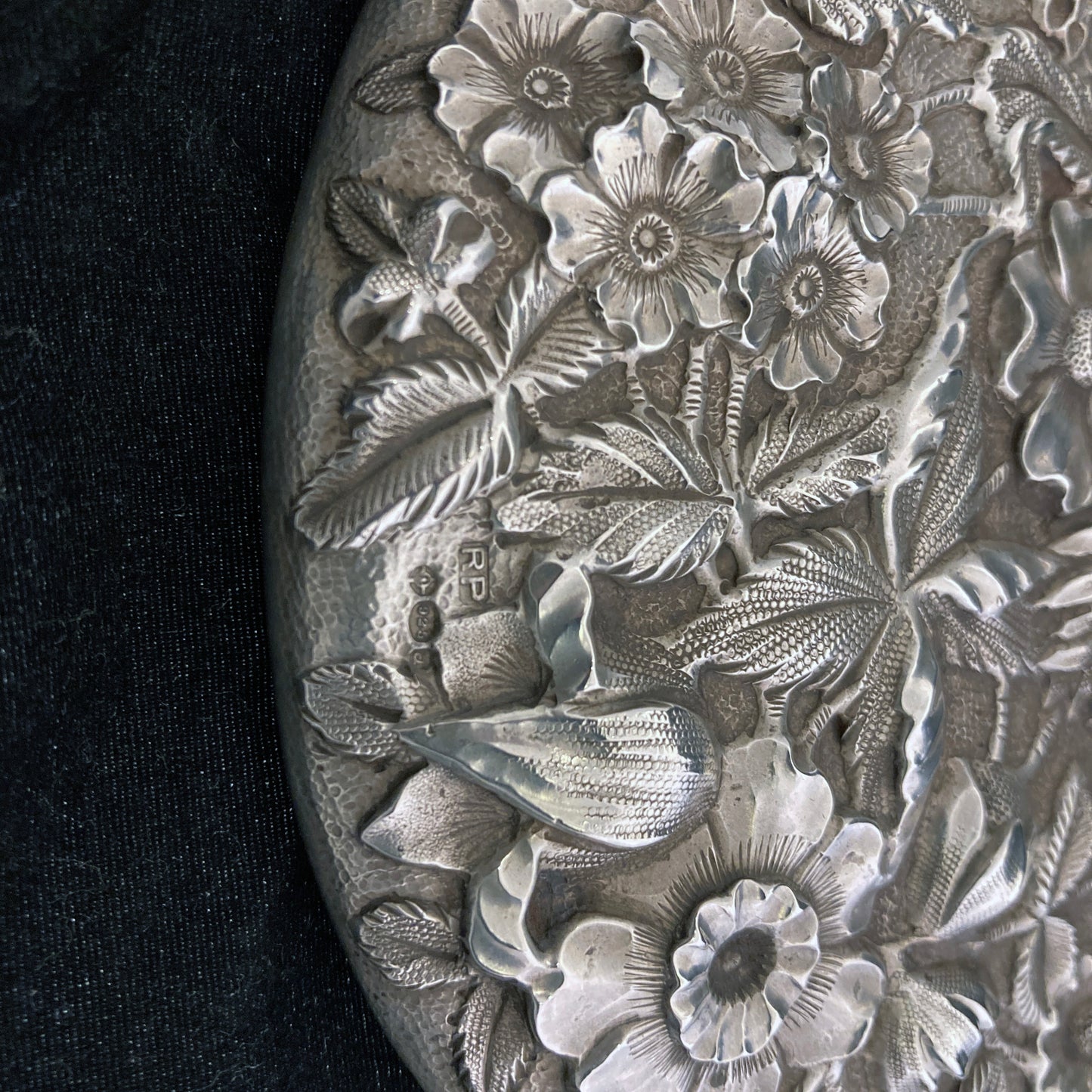 Antique sterling silver exceptional quality hand mirror