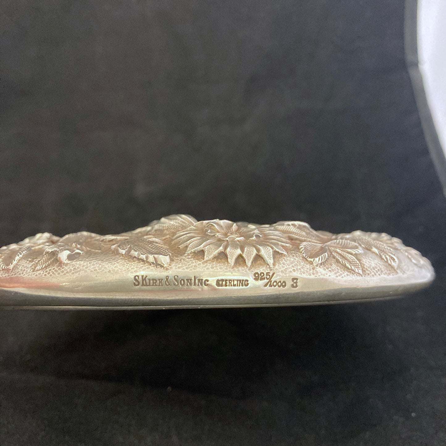 Antique sterling silver exceptional quality hand mirror
