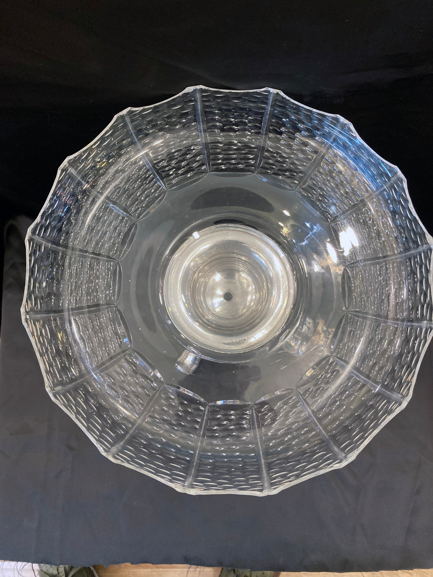 Antique silver plated centre piece with cut glass bowl