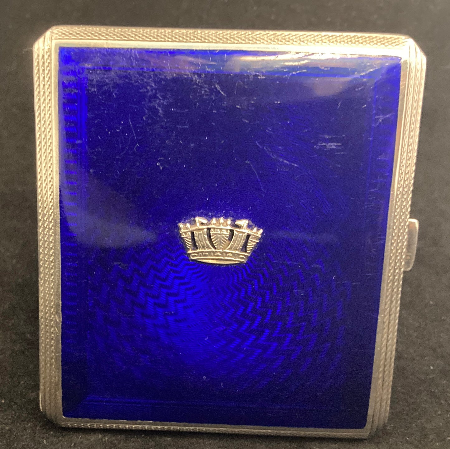 sterling silver and guilloche enamel Royal Navy cigarette case
