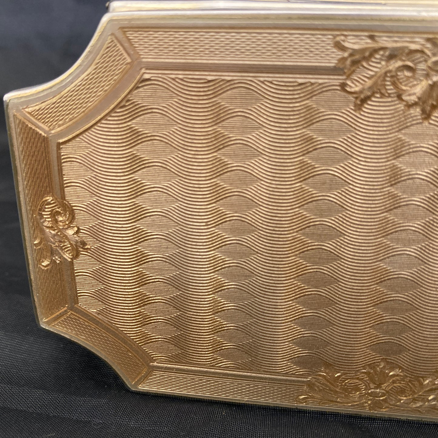 Large guilloche enamel sterling silver jewellery casket by Mappin & Webb