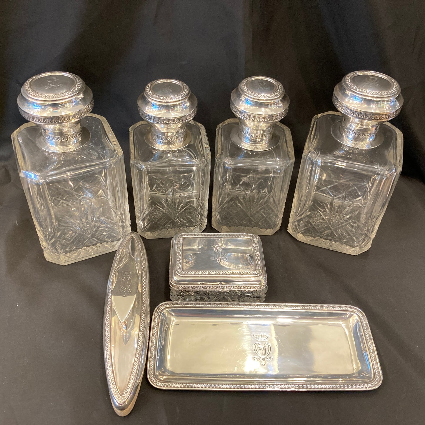 Antique Sterling Silver Vanity set with Noble origins