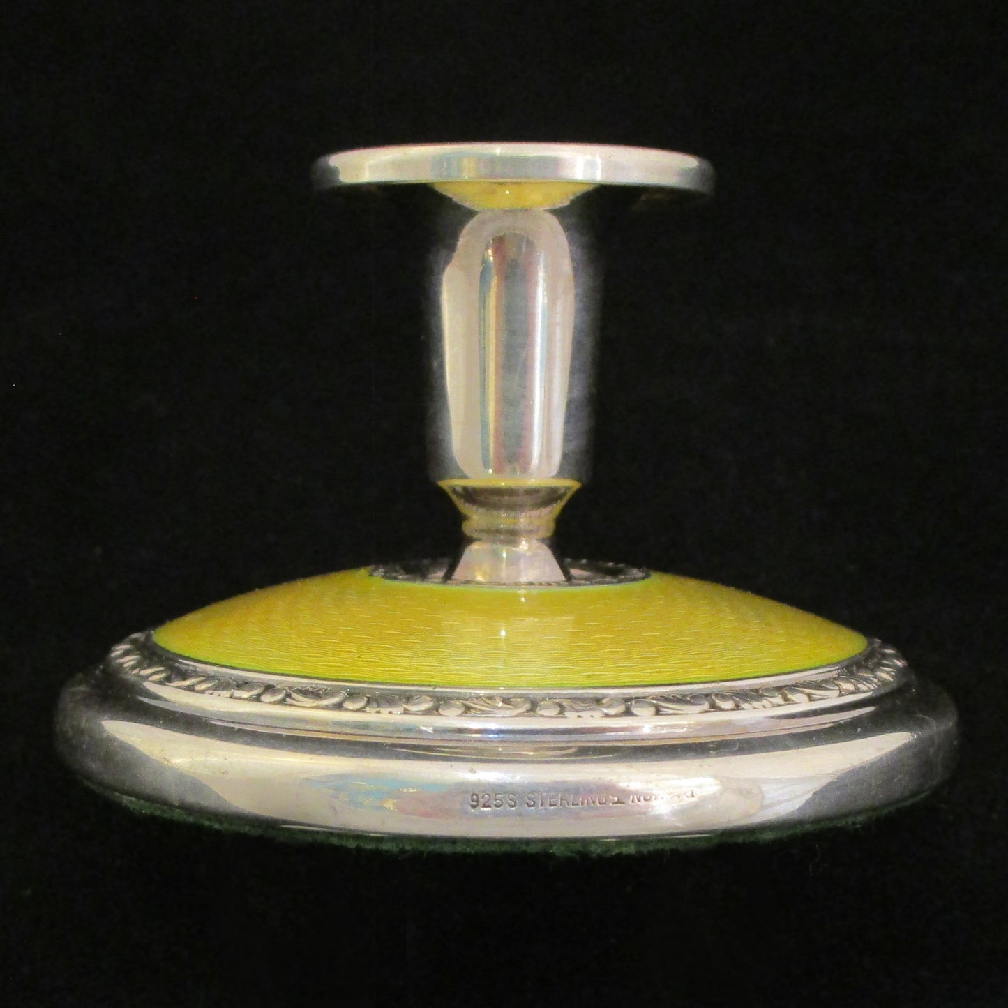 Norwegian silver and enamel candlestick.