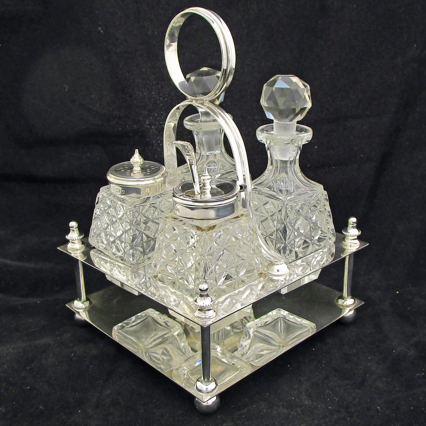 Sterling silver bachelors cruet set.