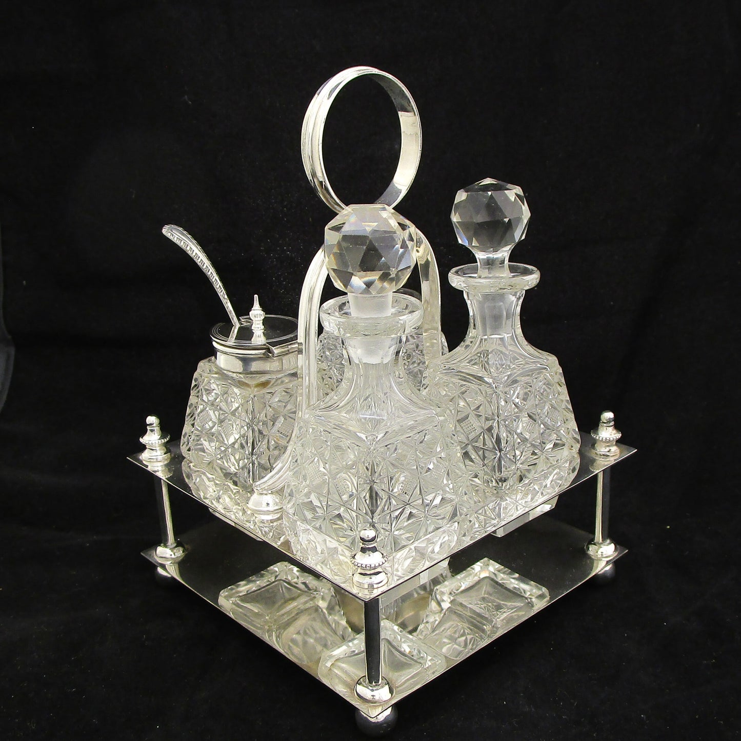 Sterling silver bachelors cruet set.