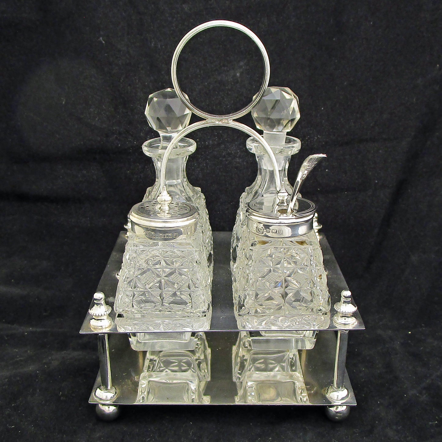 Sterling silver bachelors cruet set.