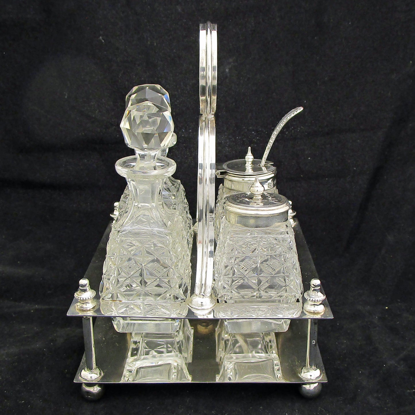 Sterling silver bachelors cruet set.