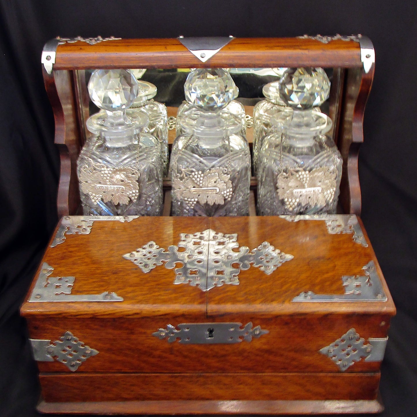 A solid oak tantalus