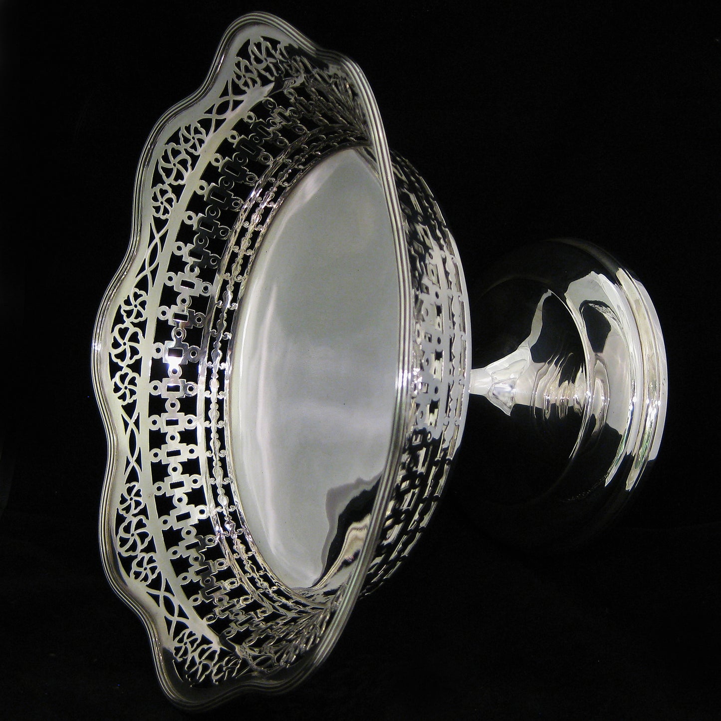 A Large silver tazza by Elkington