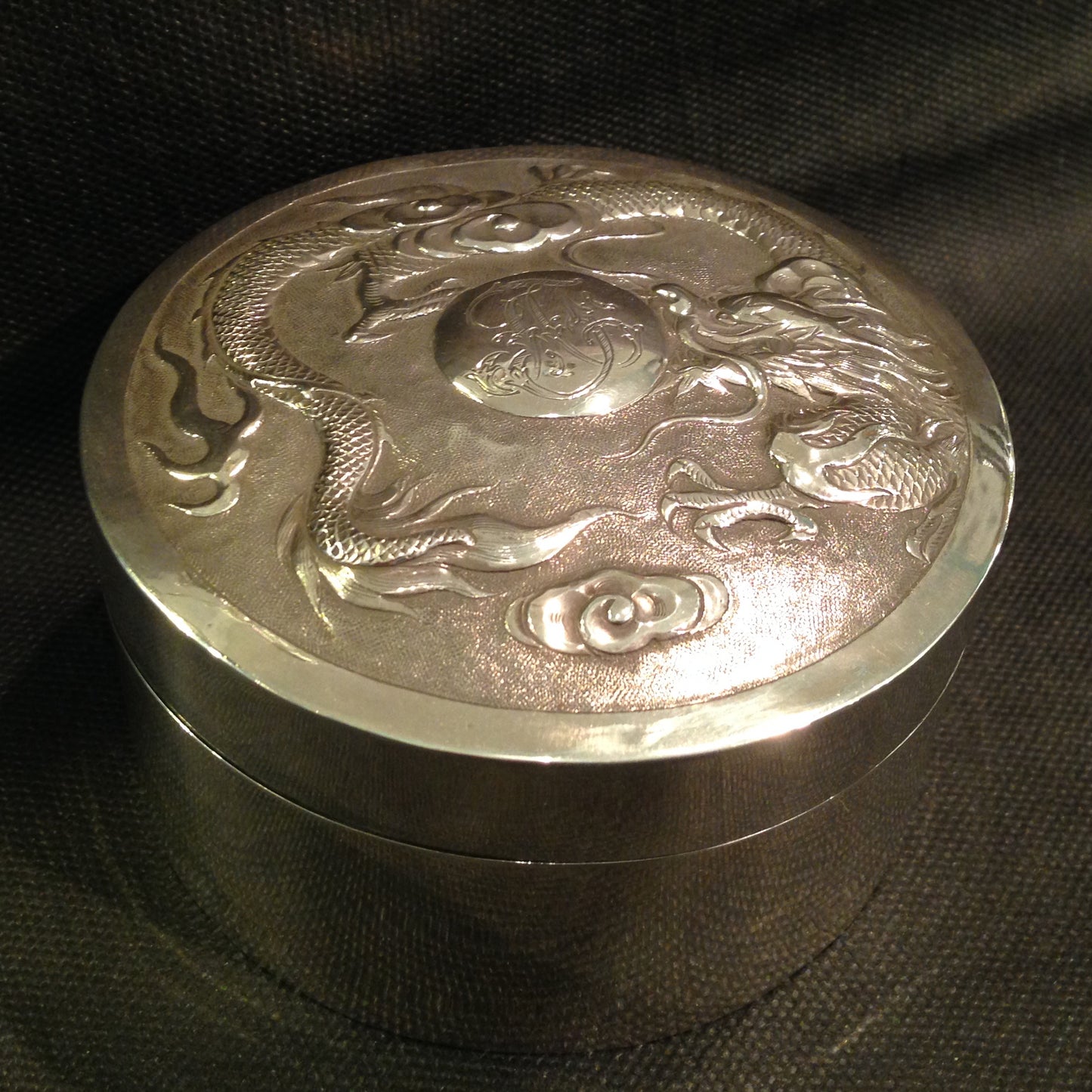 A pair Antique Chinese Export Sterling Silver Boxes.