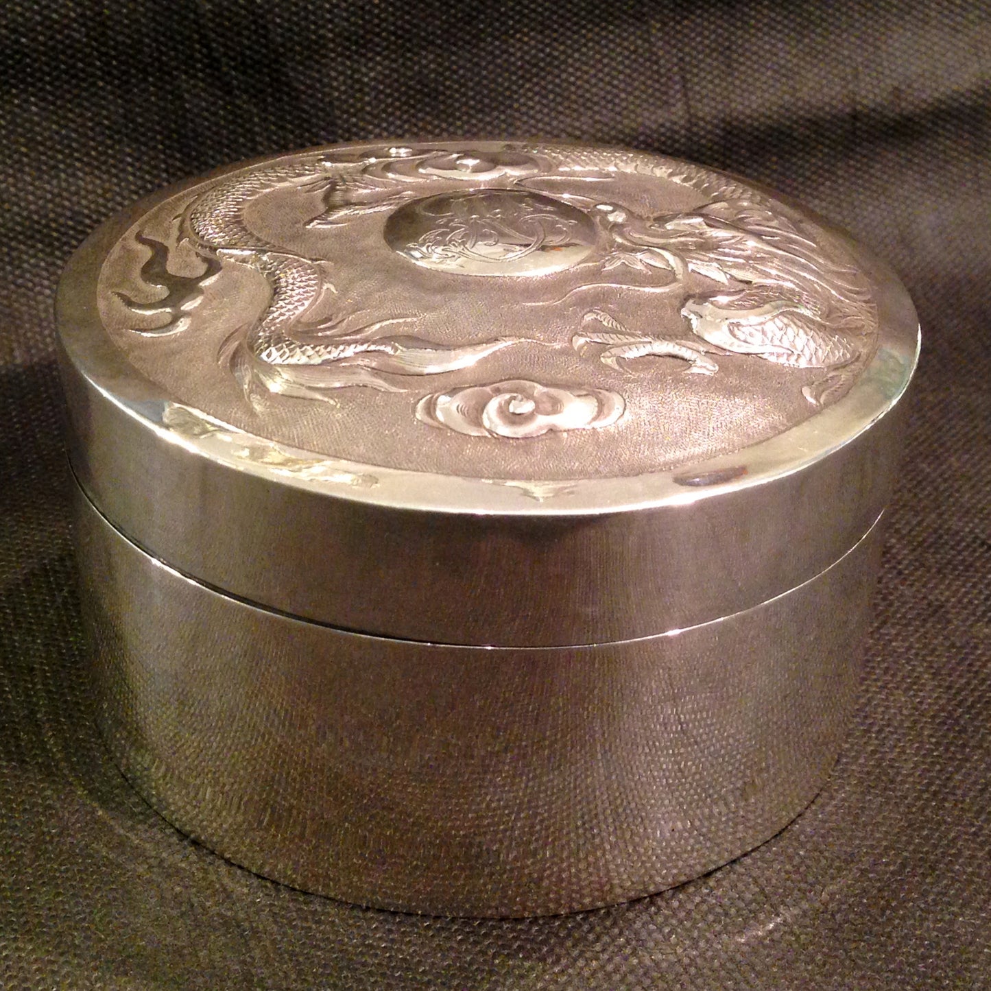 A pair Antique Chinese Export Sterling Silver Boxes.