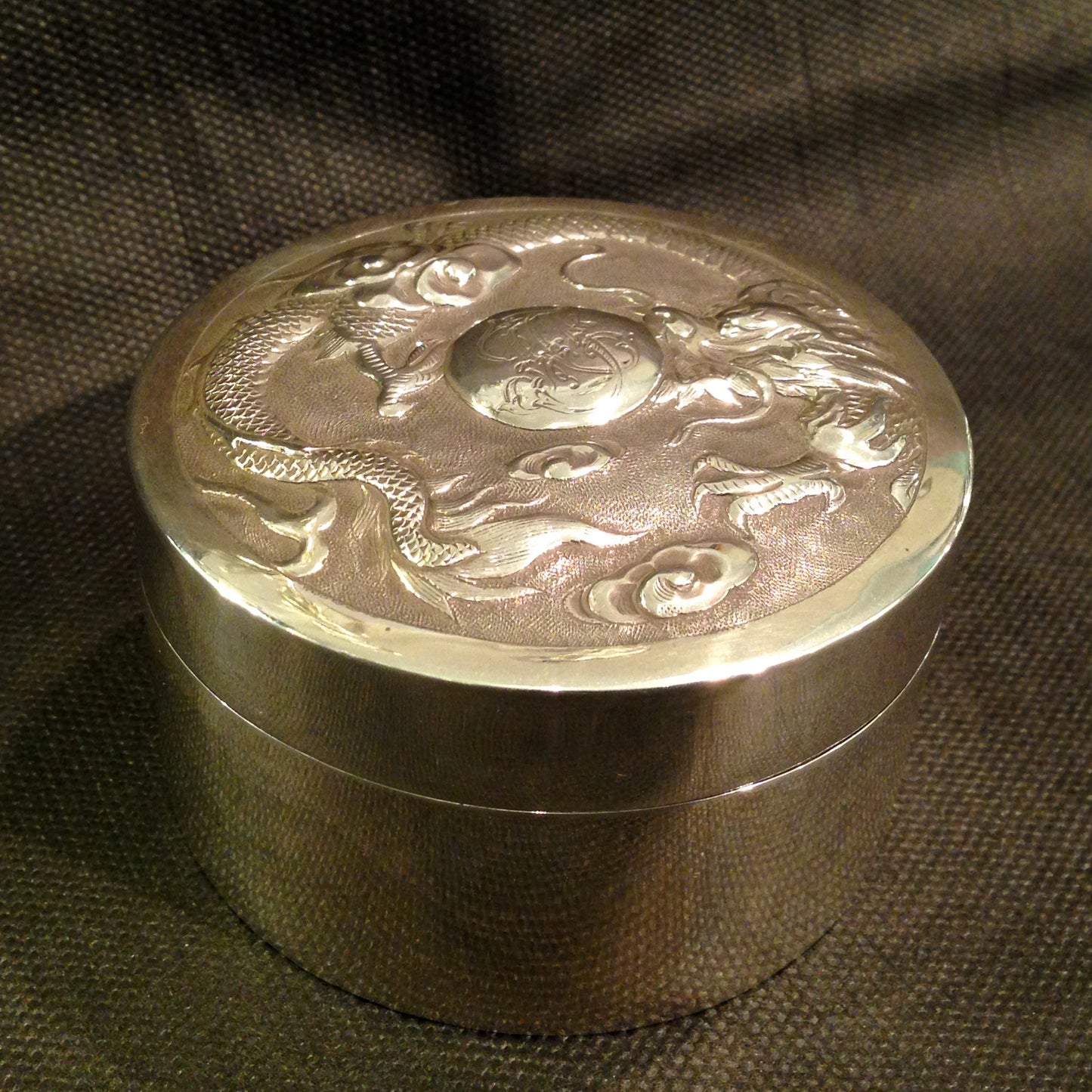 A pair Antique Chinese Export Sterling Silver Boxes.