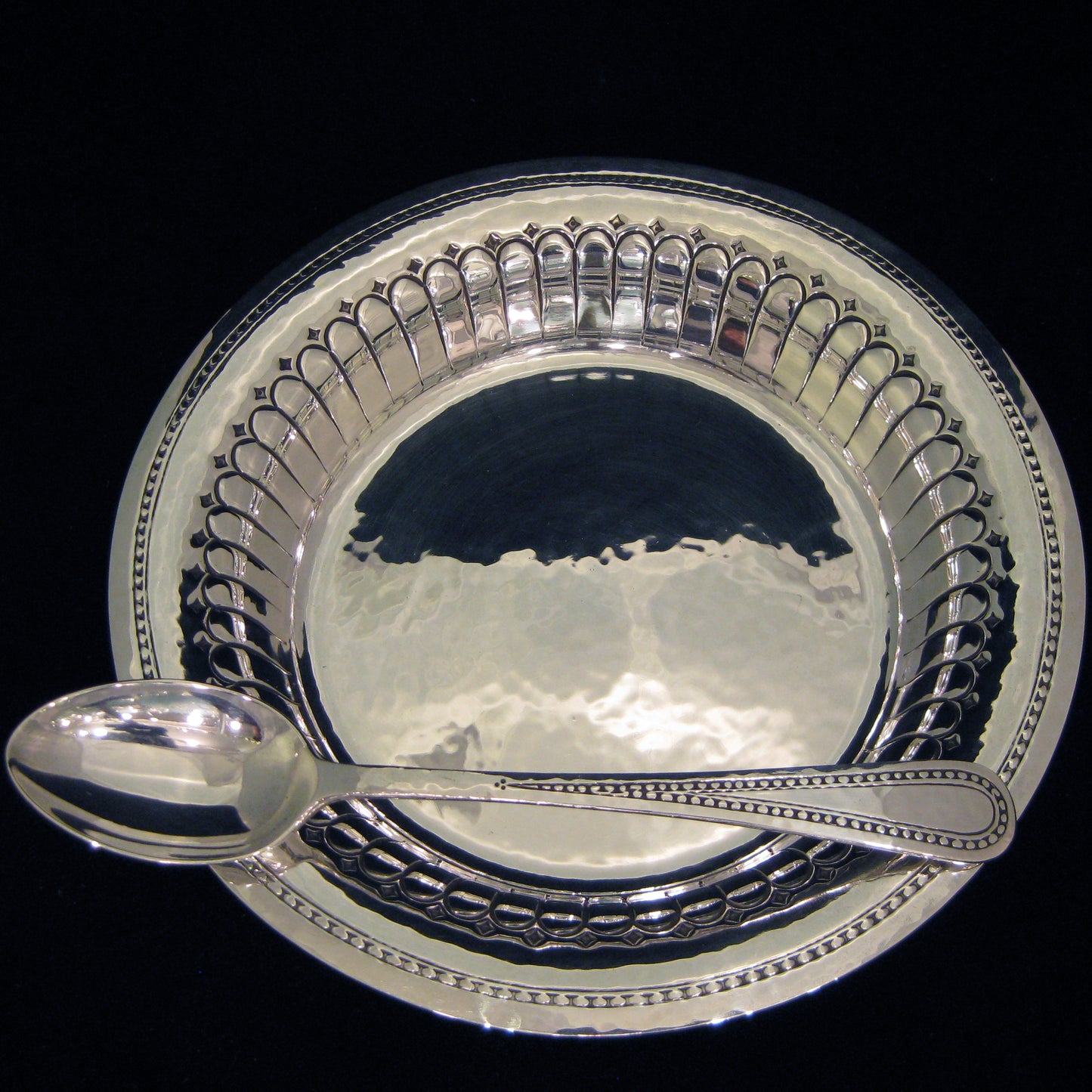 Rare Liberty & Co sterling silver Bowl and spoon.
