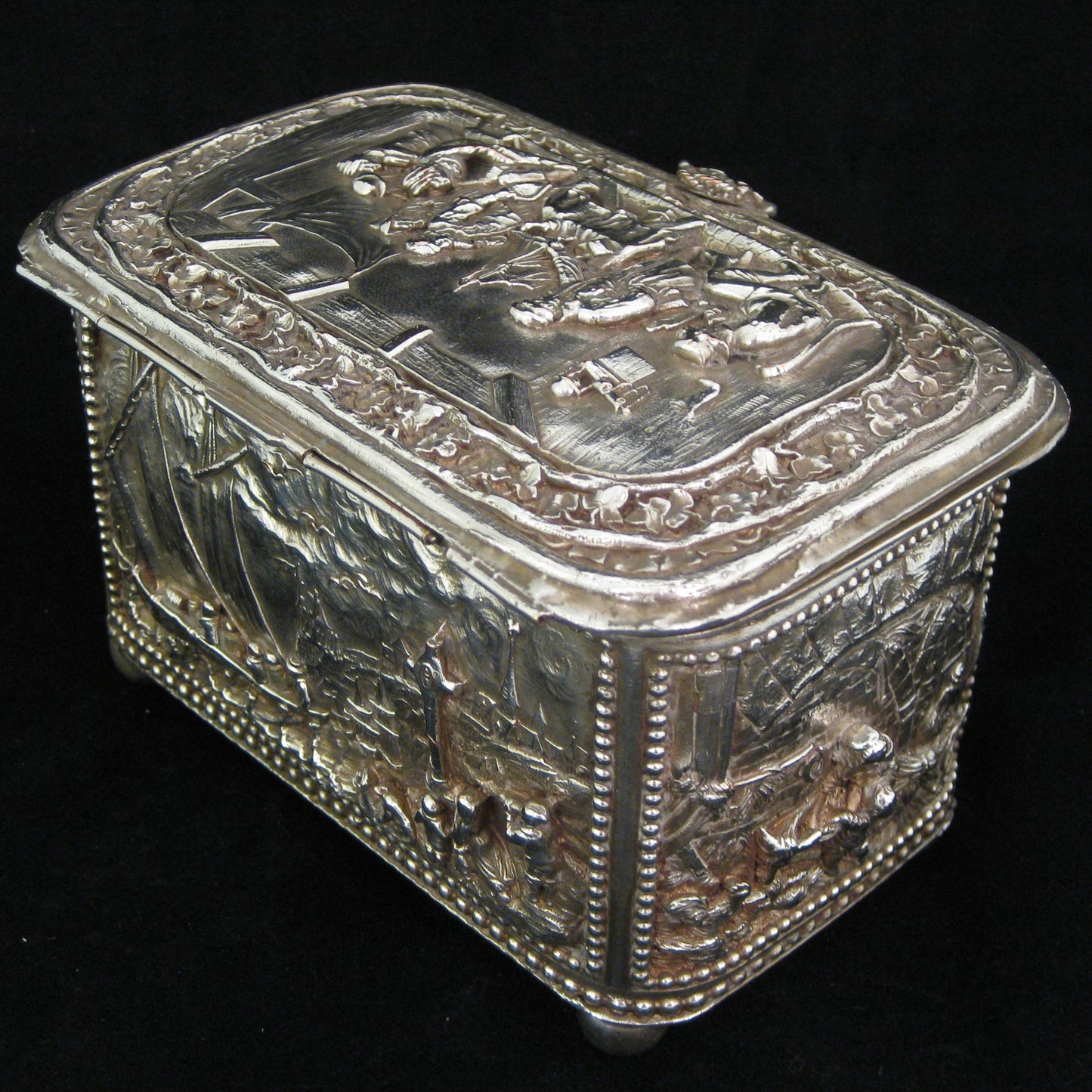Silver plated electrotype jewellery box