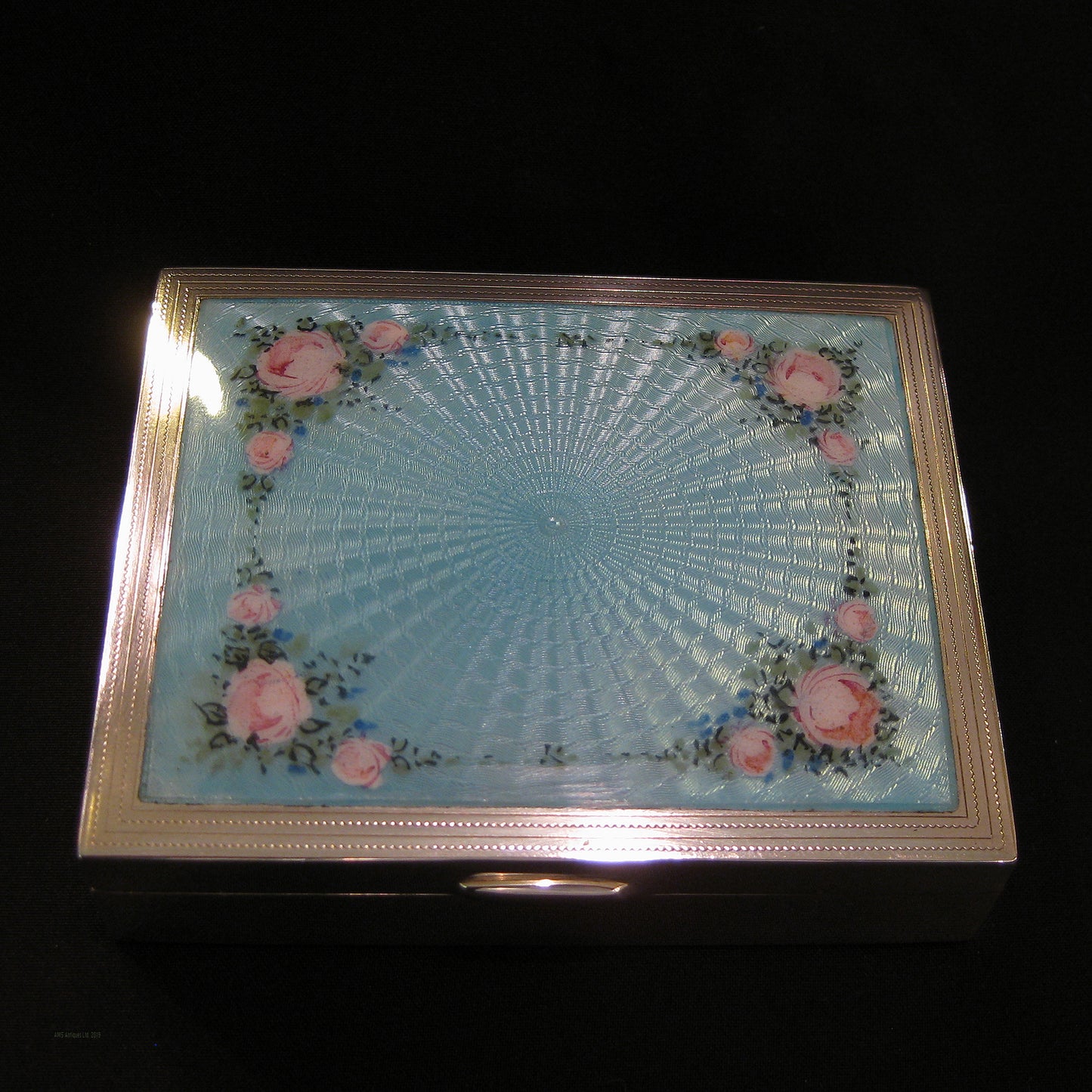 Antique silver &painted enamel necessaire.