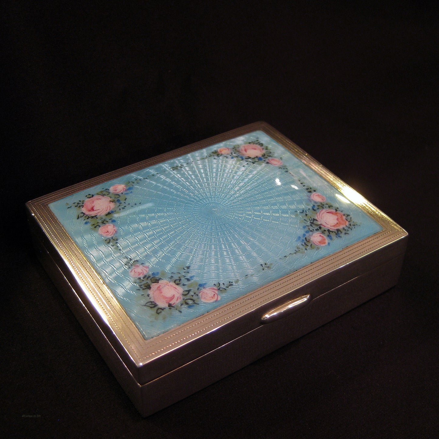 Antique silver &painted enamel necessaire.