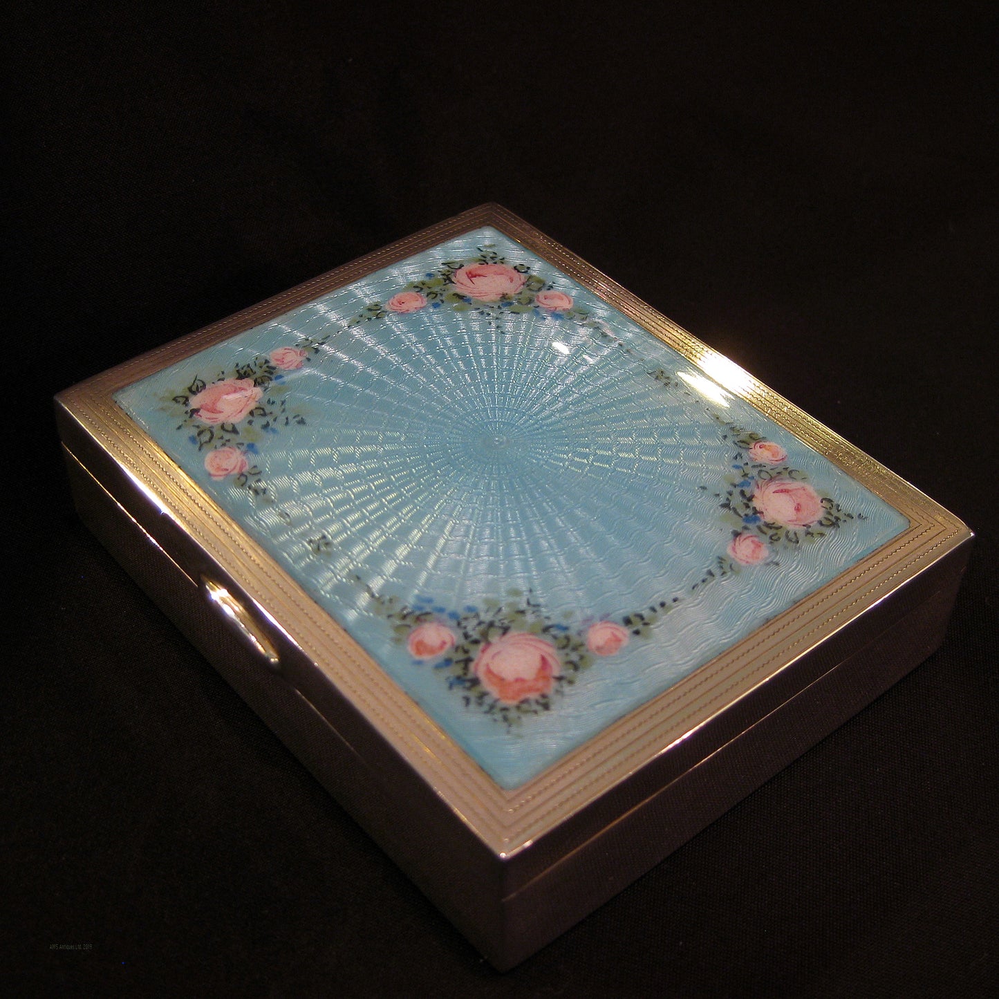 Antique silver &painted enamel necessaire.