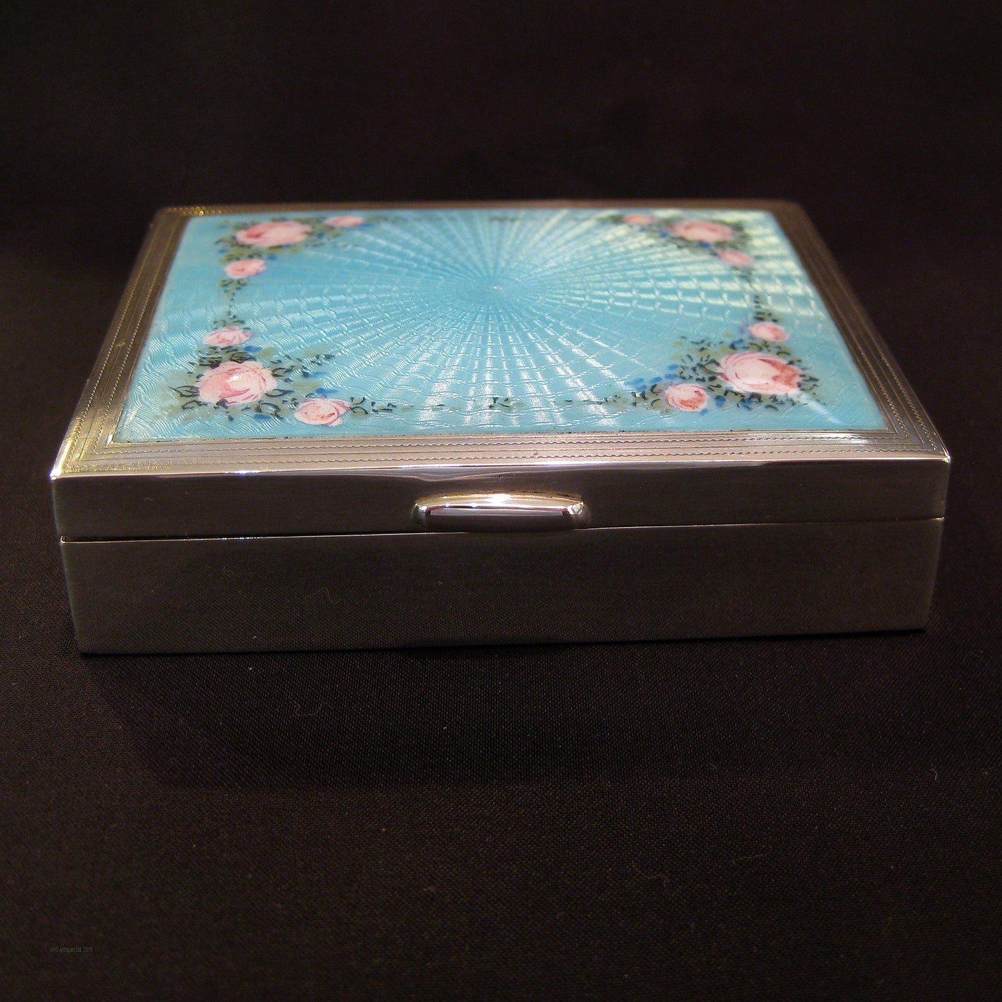 Antique silver &painted enamel necessaire.
