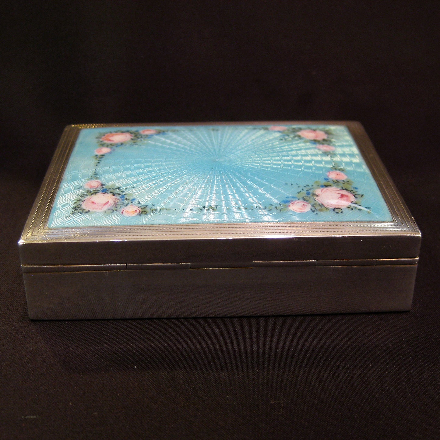 Antique silver &painted enamel necessaire.