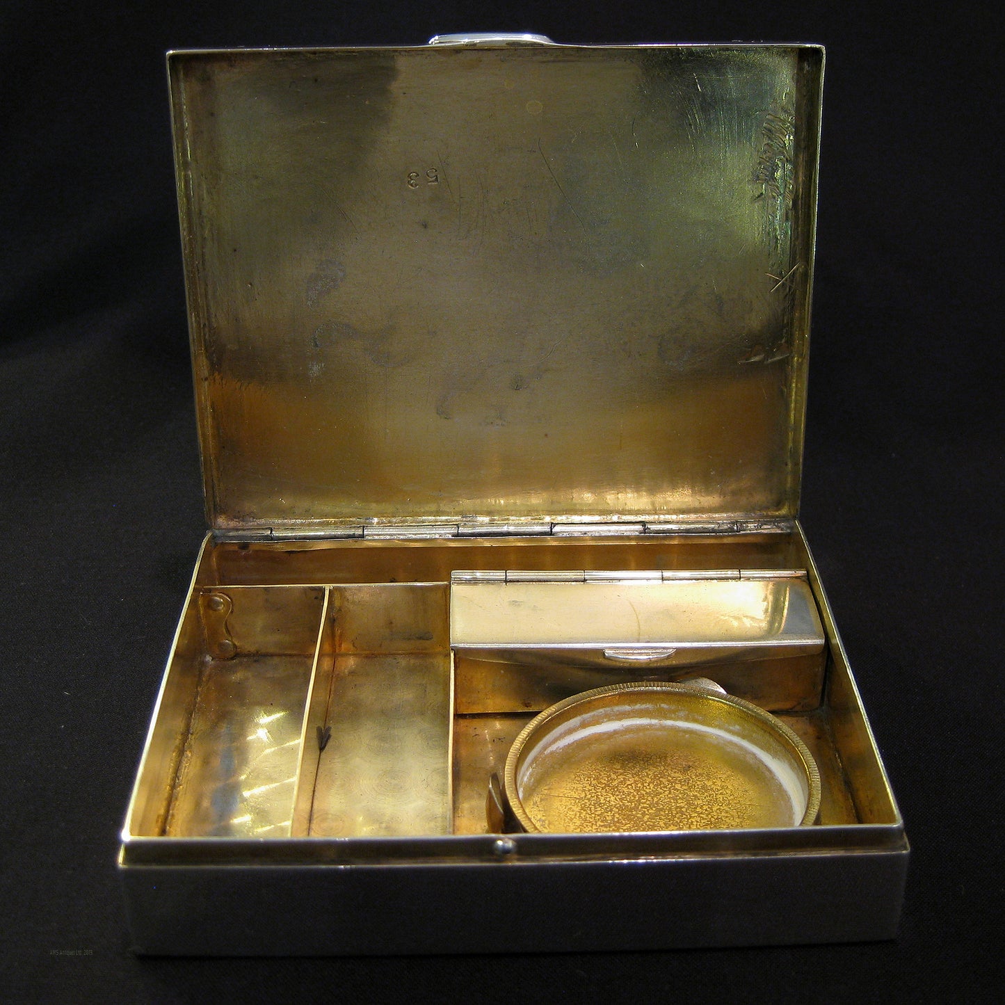 Antique silver &painted enamel necessaire.