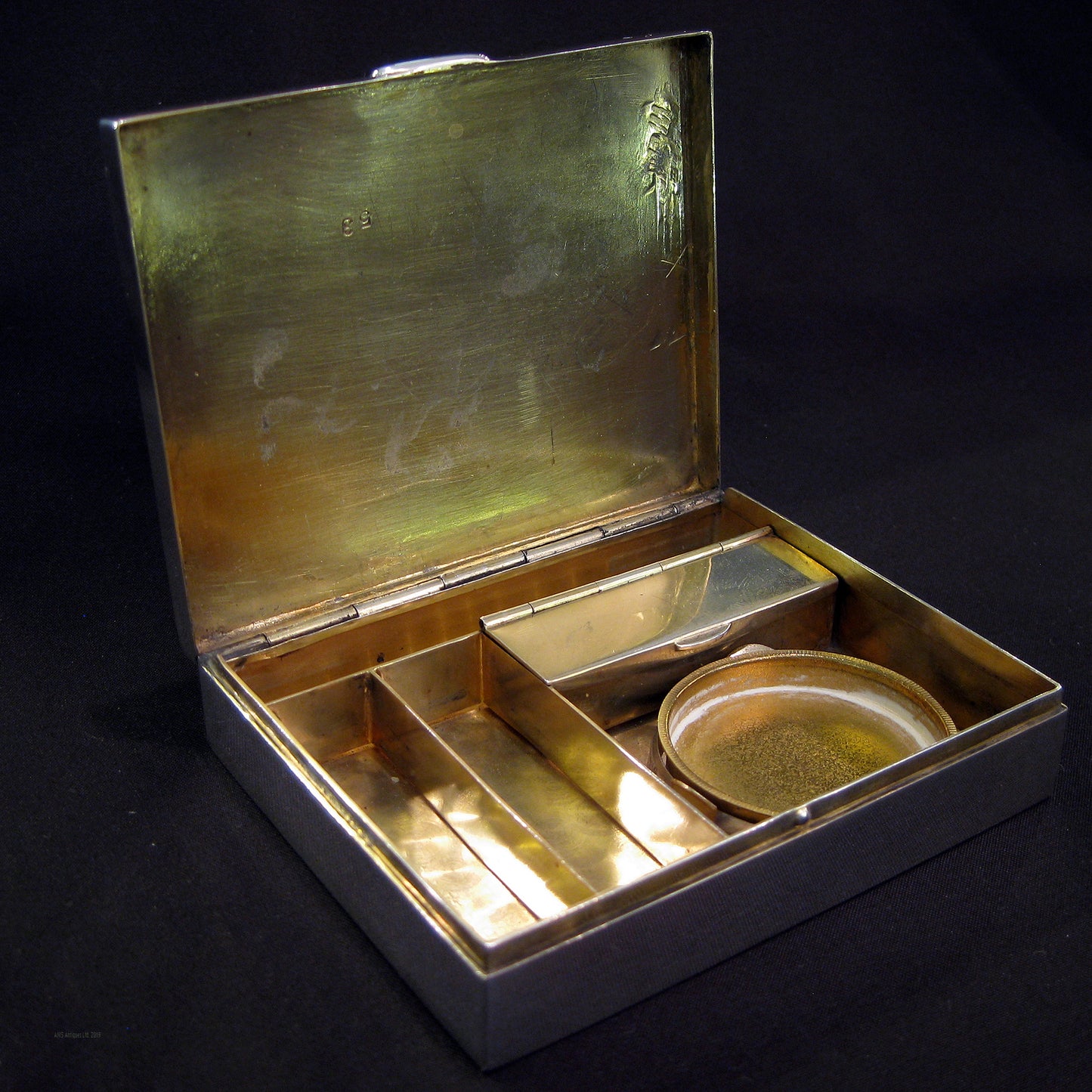 Antique silver &painted enamel necessaire.