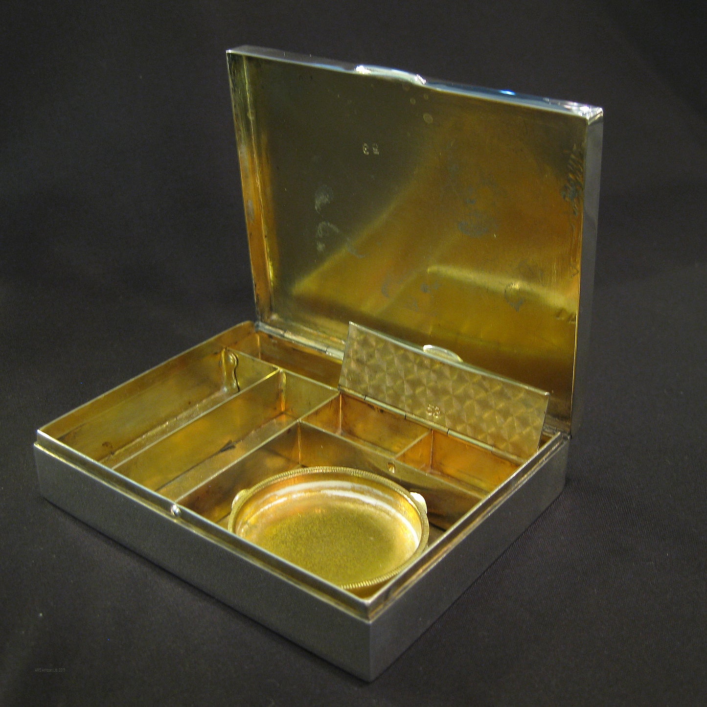 Antique silver &painted enamel necessaire.
