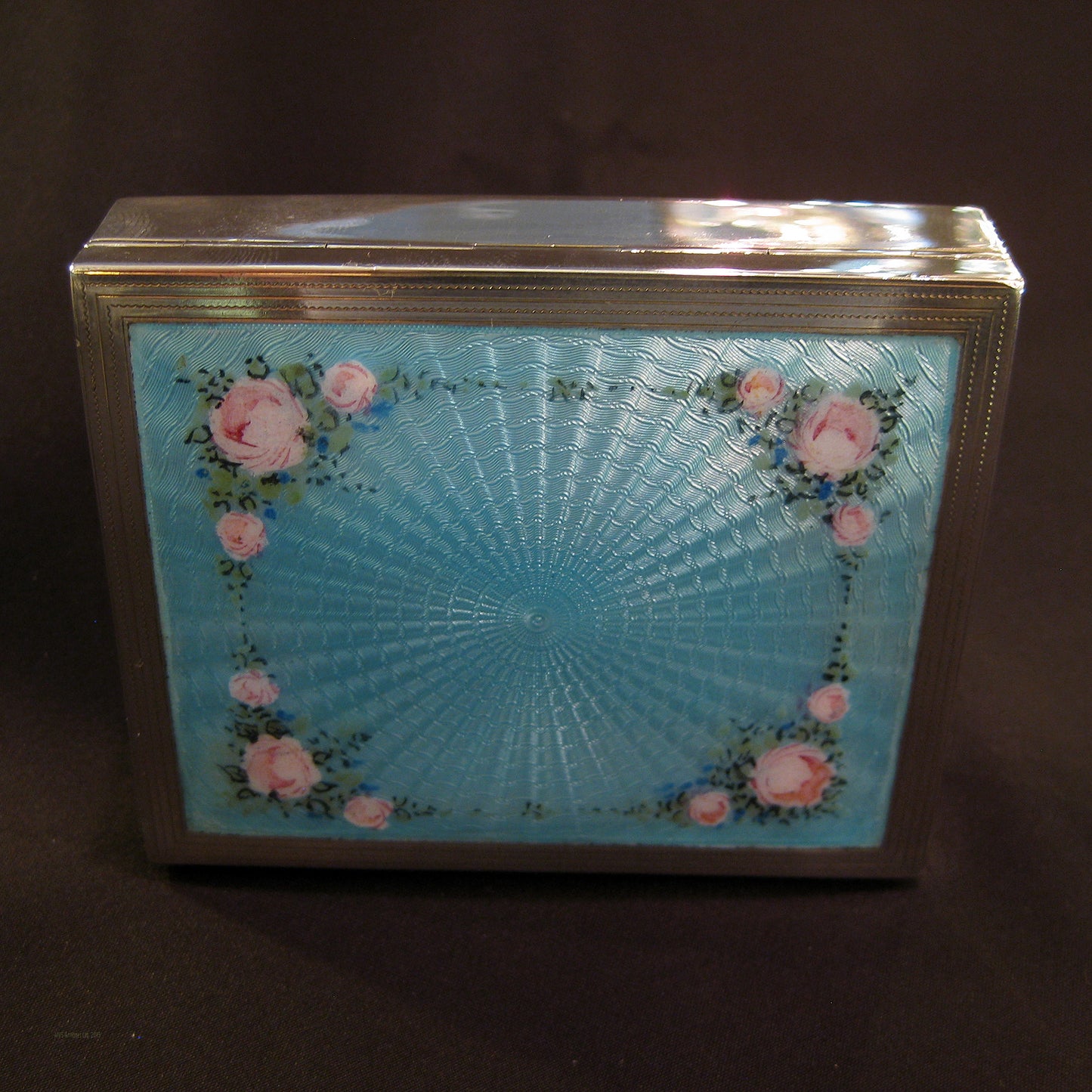 Antique silver &painted enamel necessaire.