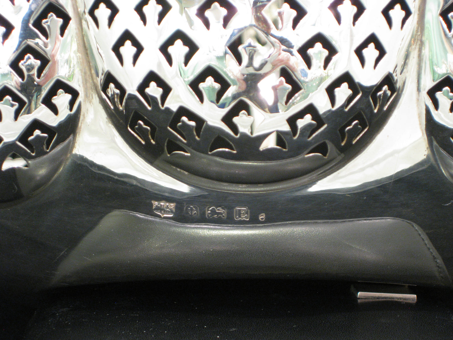 A sterling silver hand pierced basket