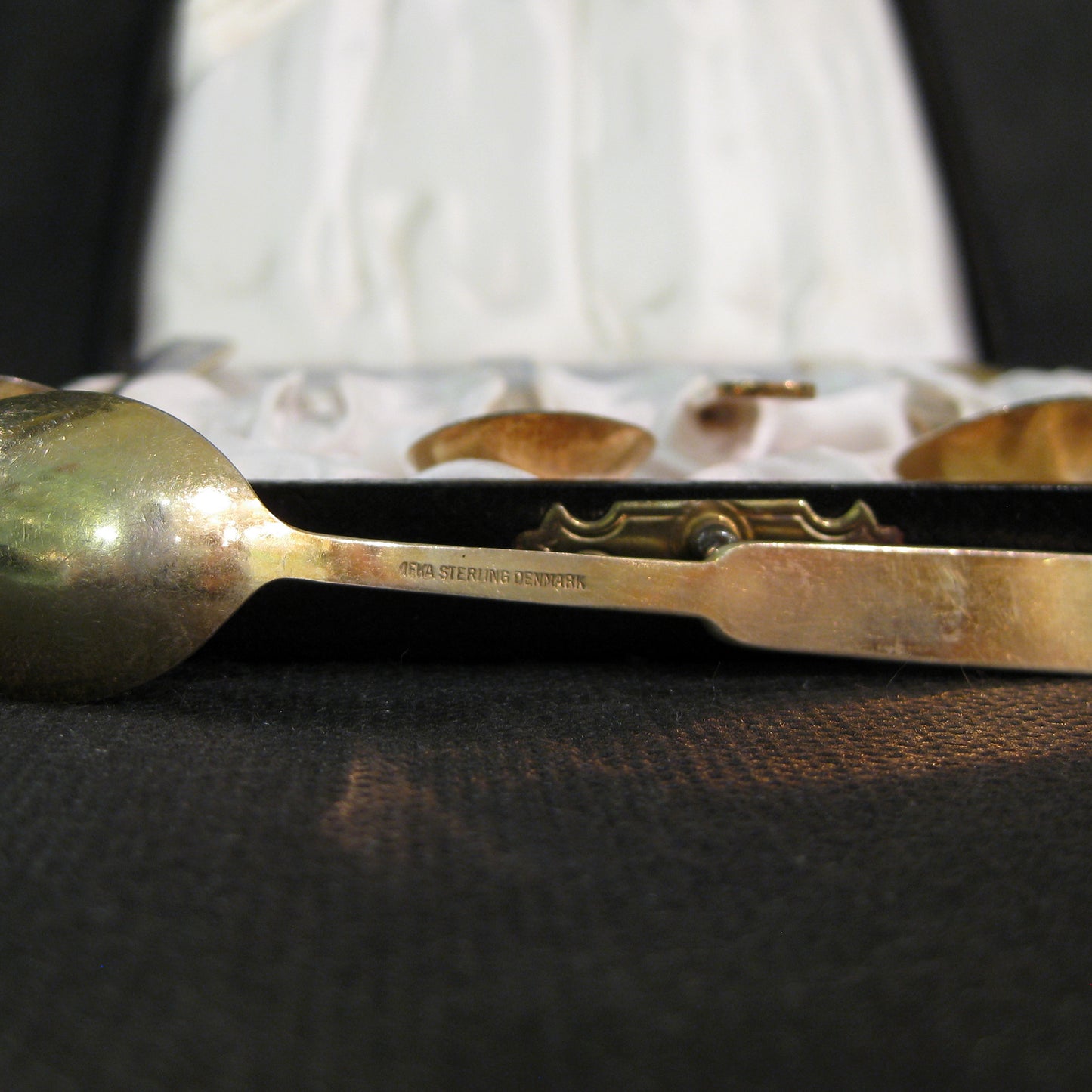 Set of six enamelled spoons by Meka