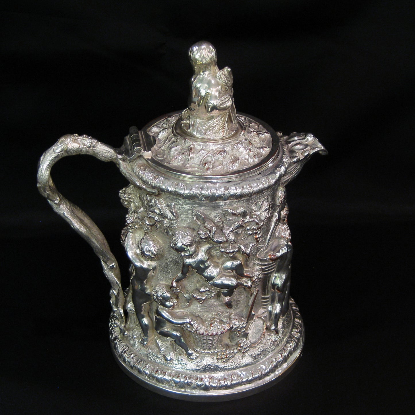 Electrotype beer/cider jug by Elkington & Co.