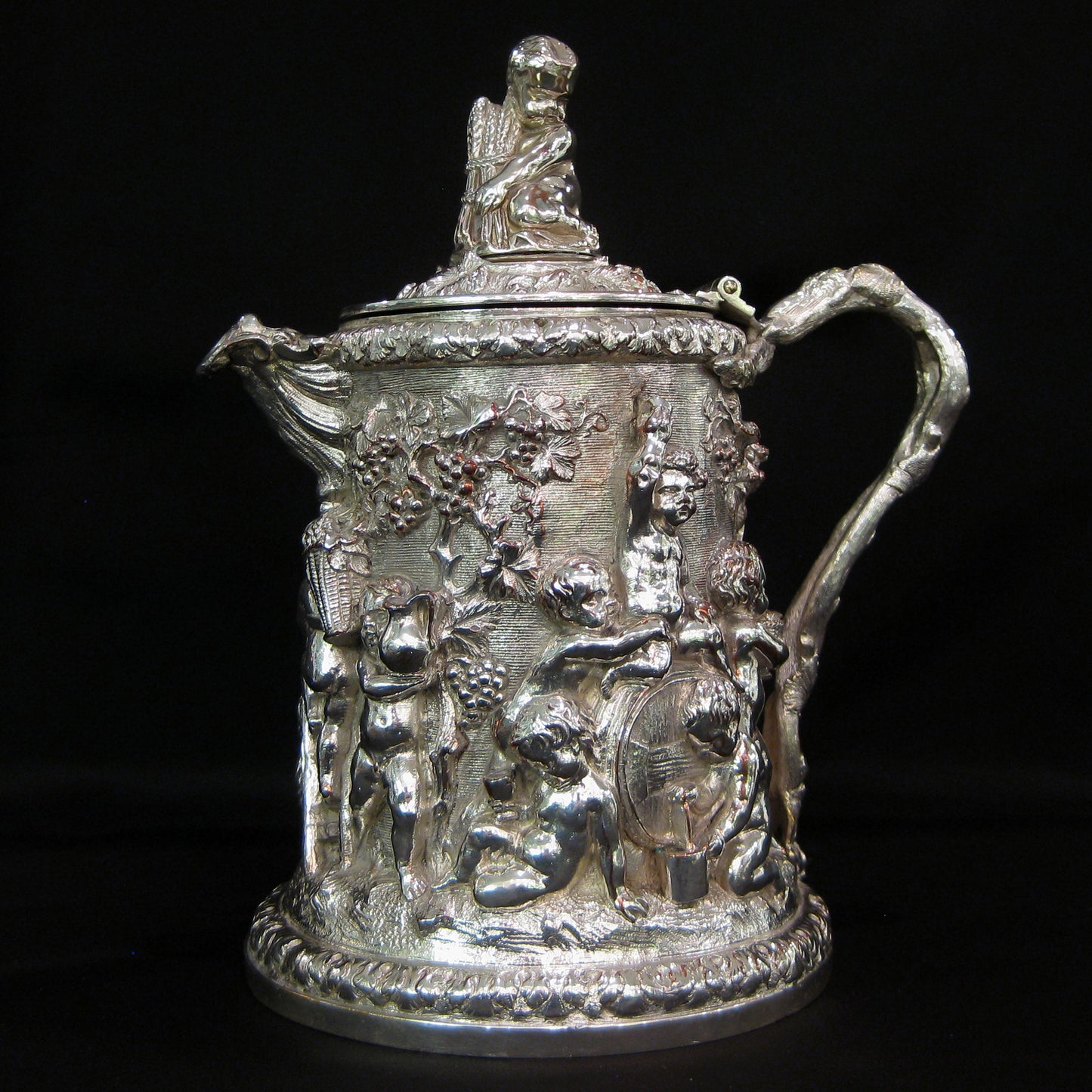 Electrotype beer/cider jug by Elkington & Co.