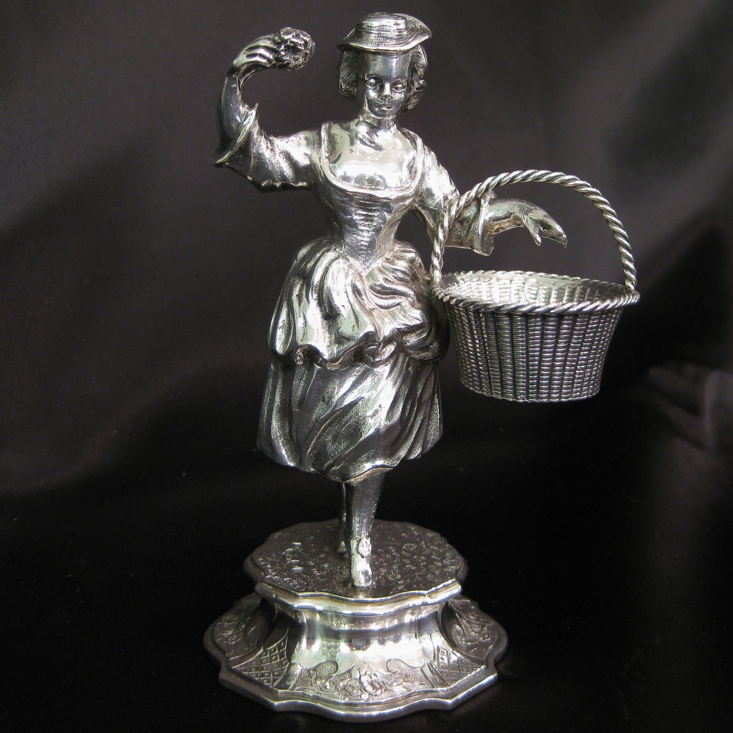 Antique Scottish silver figurine salts