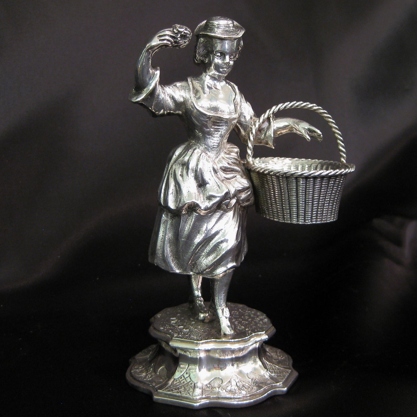 Antique Scottish silver figurine salts