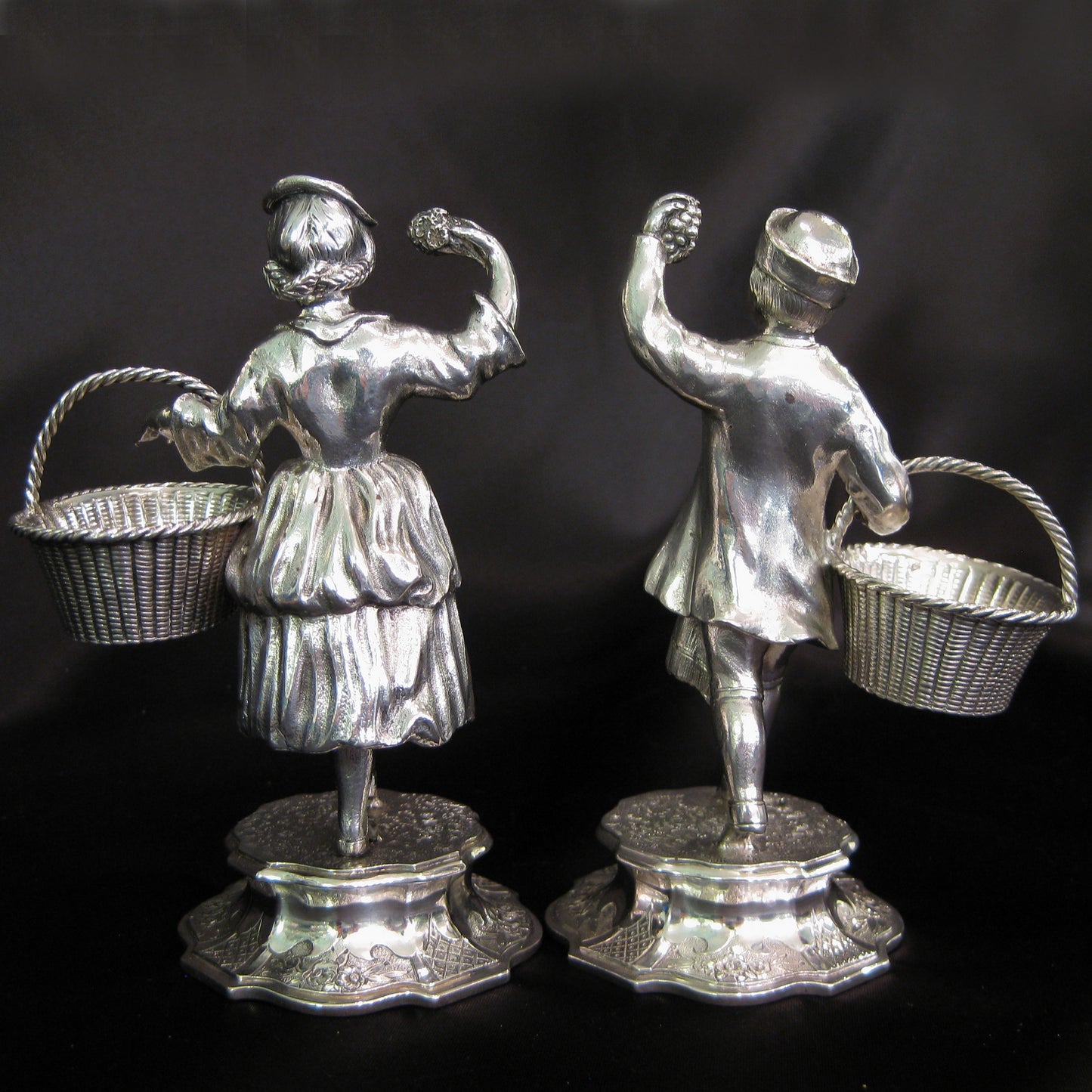 Antique Scottish silver figurine salts