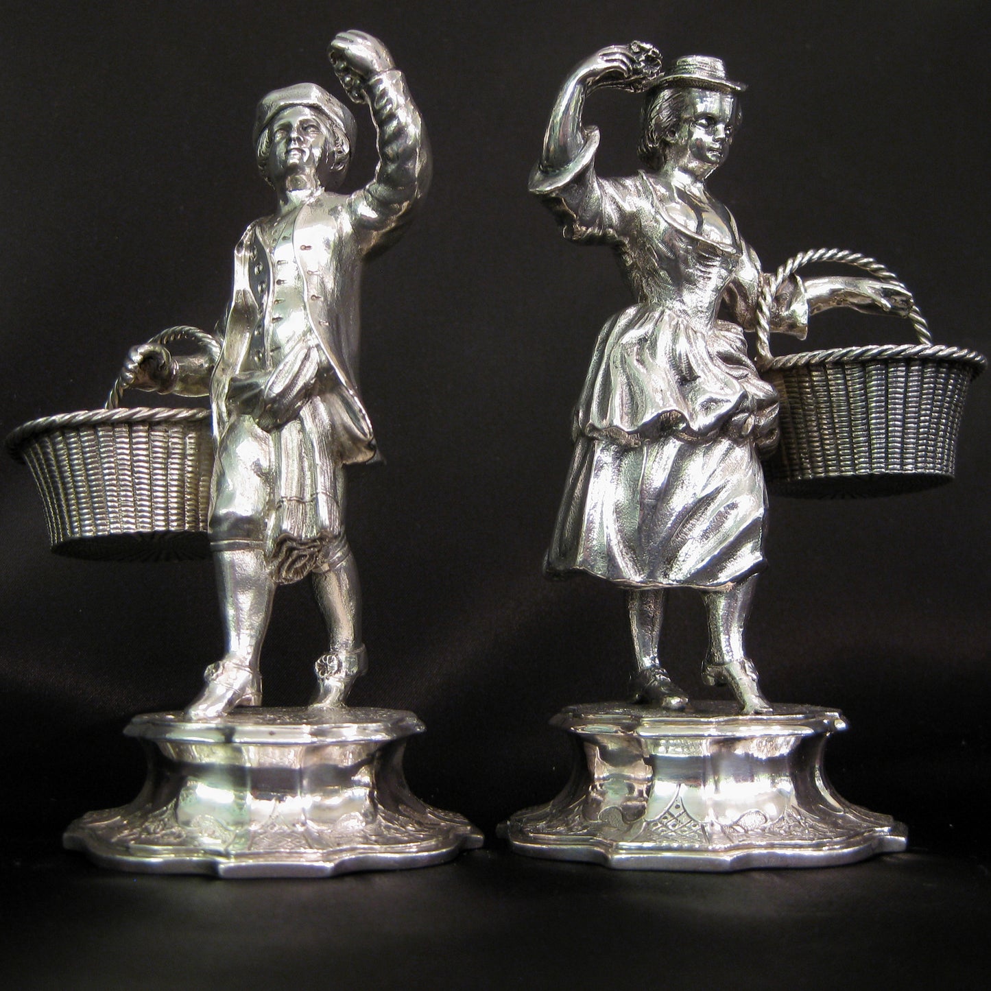 Antique Scottish silver figurine salts