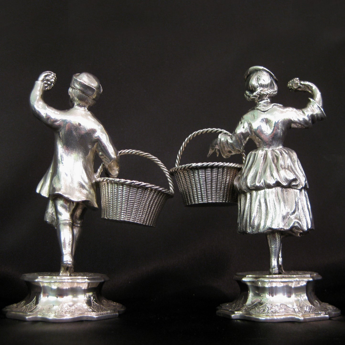 Antique Scottish silver figurine salts