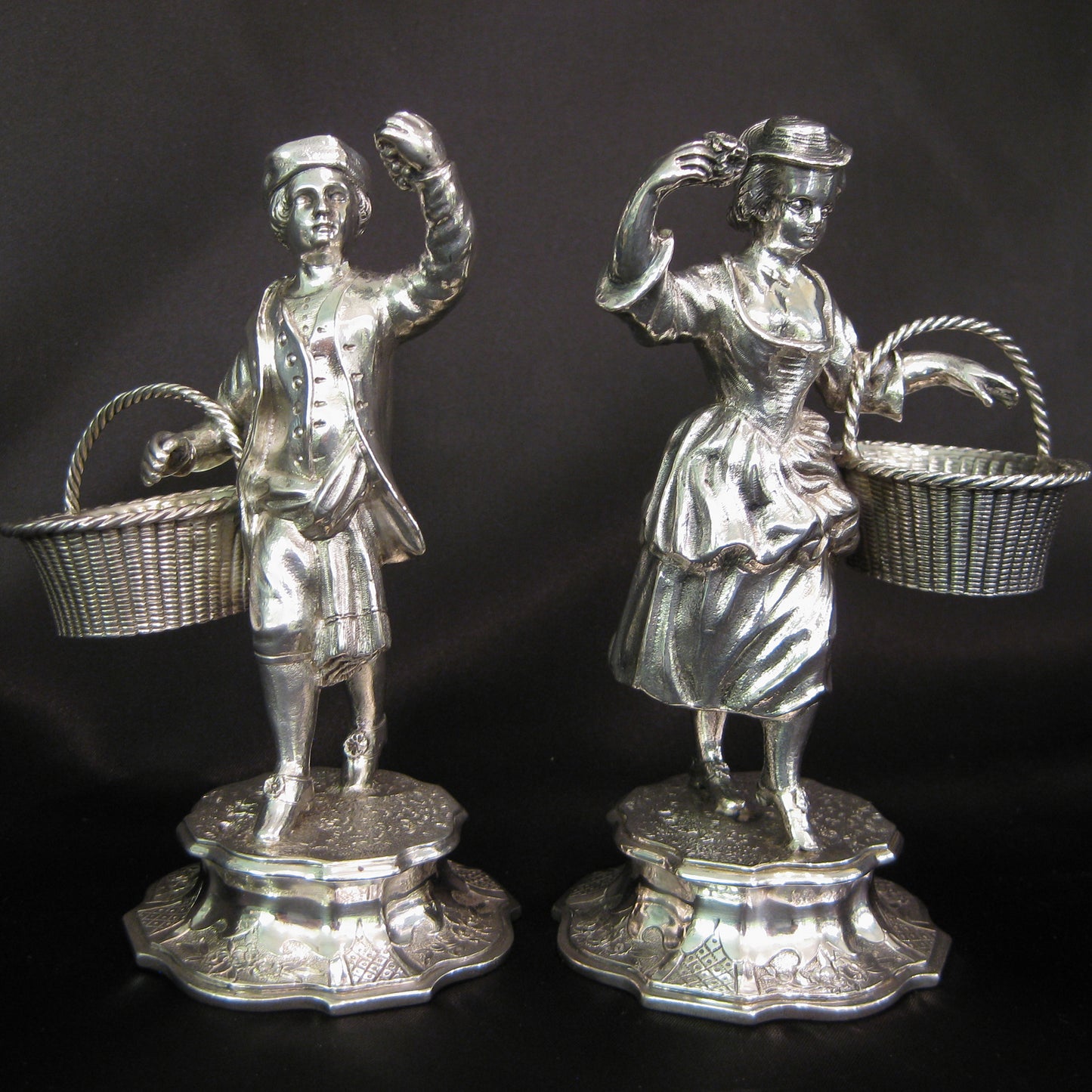 Antique Scottish silver figurine salts
