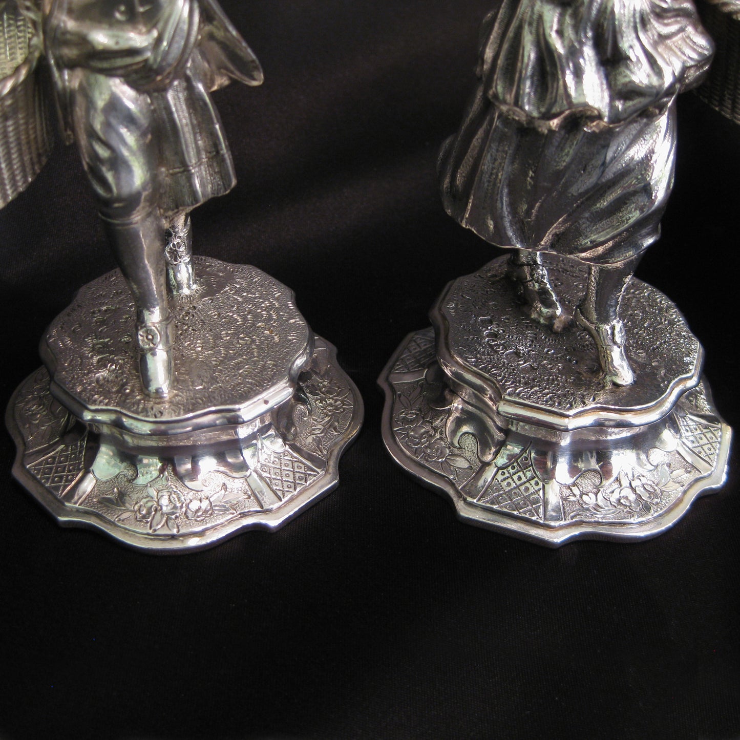 Antique Scottish silver figurine salts