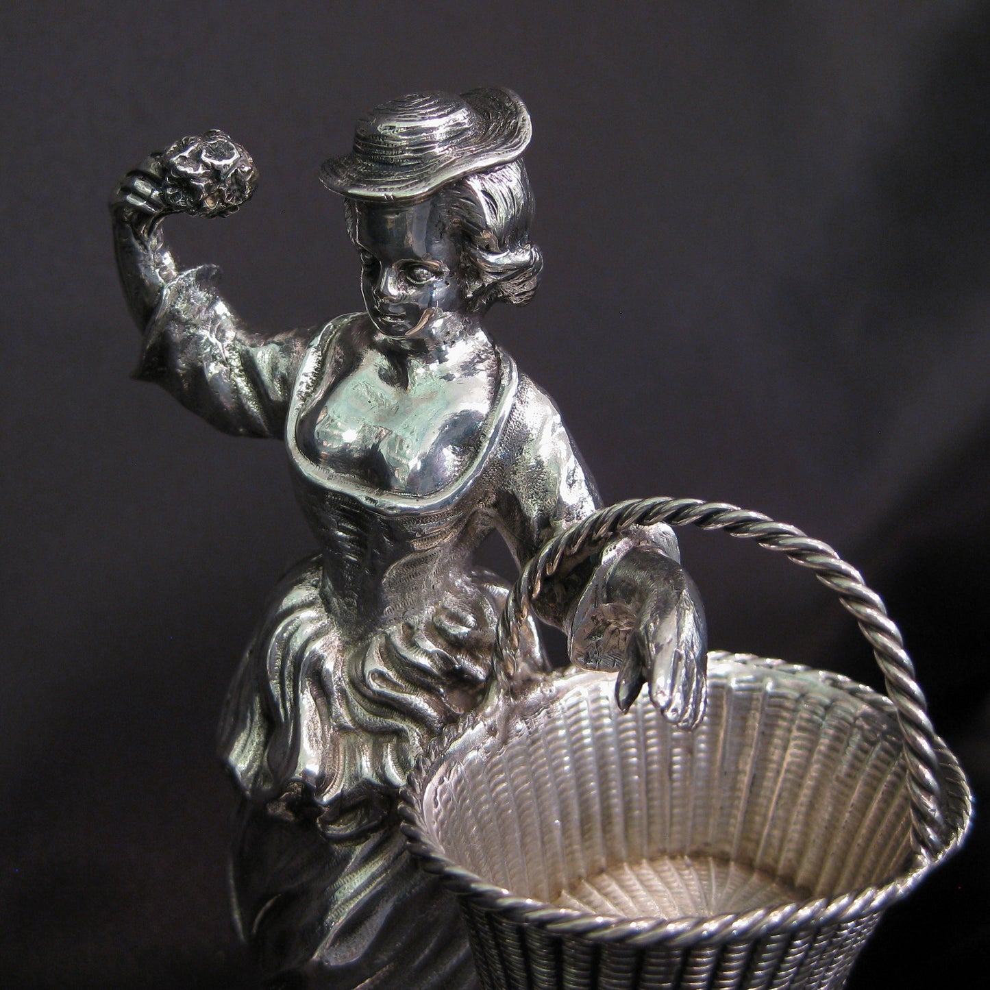 Antique Scottish silver figurine salts