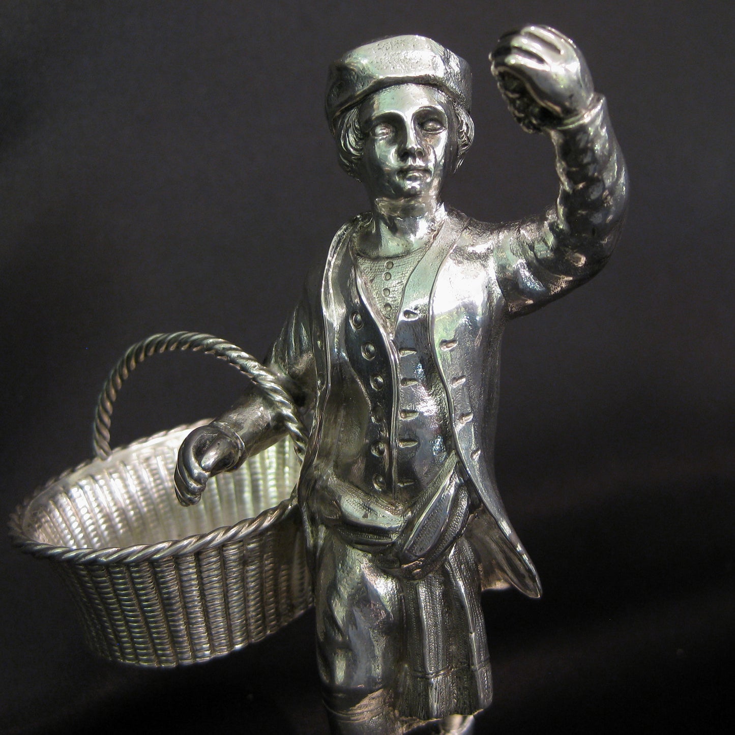 Antique Scottish silver figurine salts