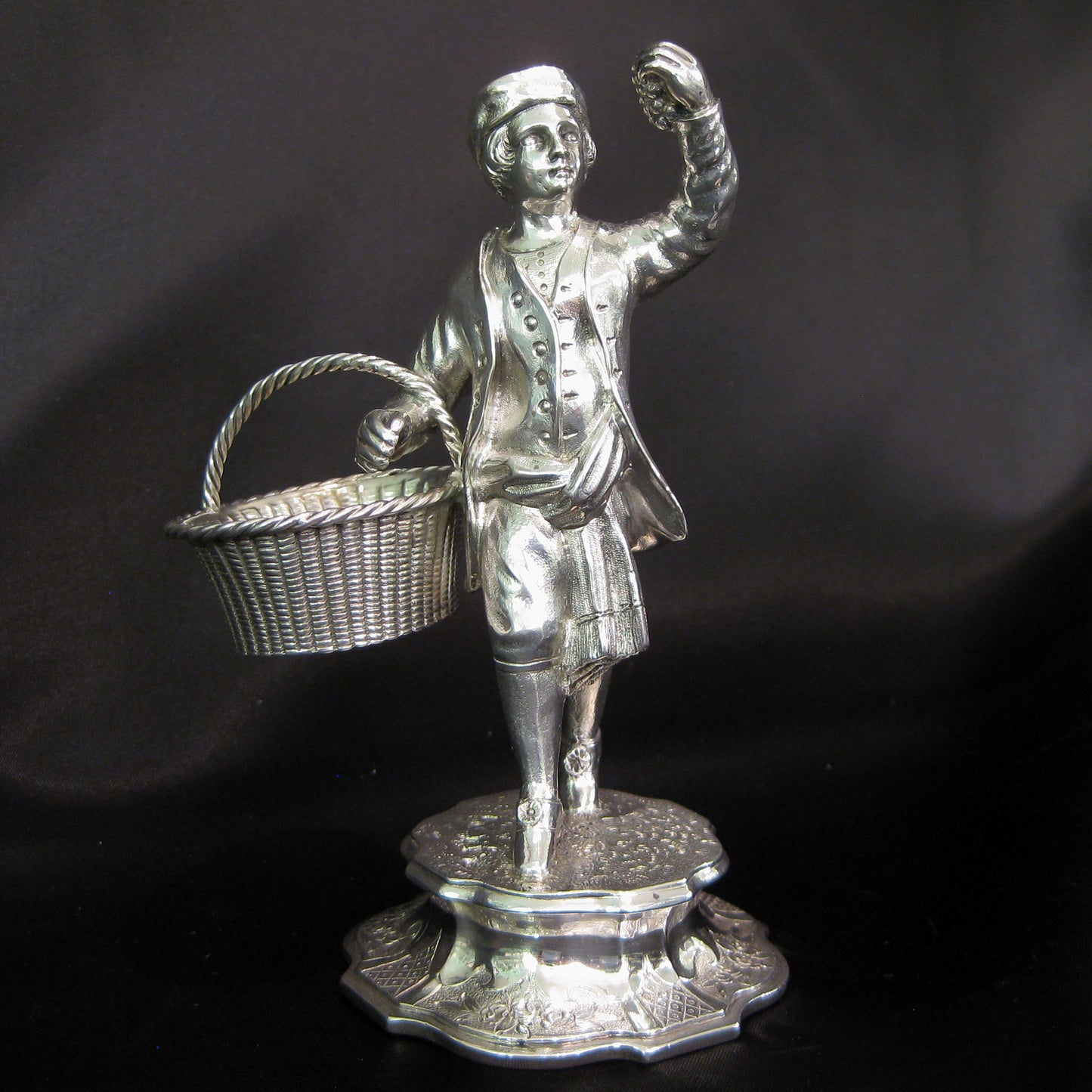 Antique Scottish silver figurine salts
